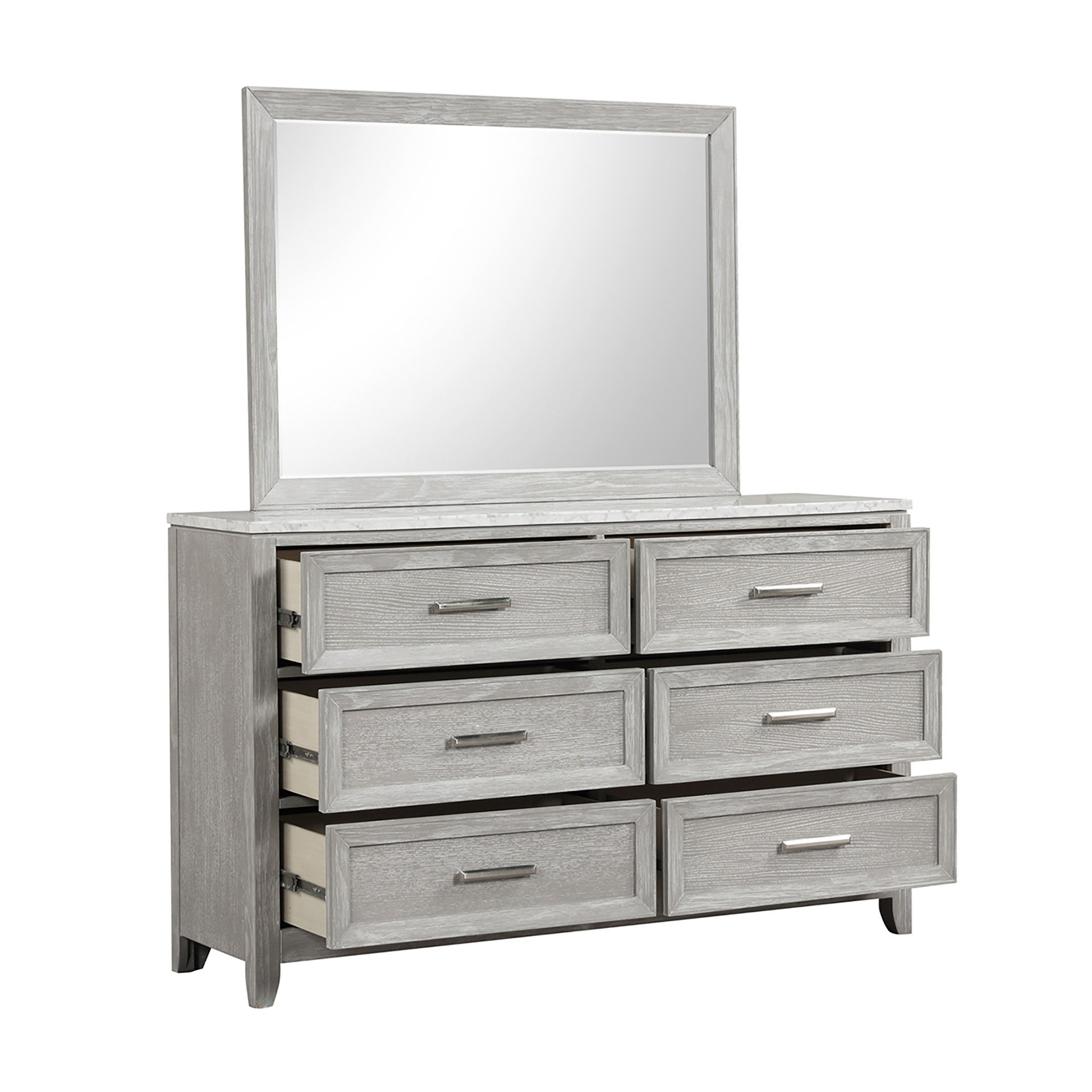 Fiona - Landscape Mirror - Mist Gray, light gray, view 4
