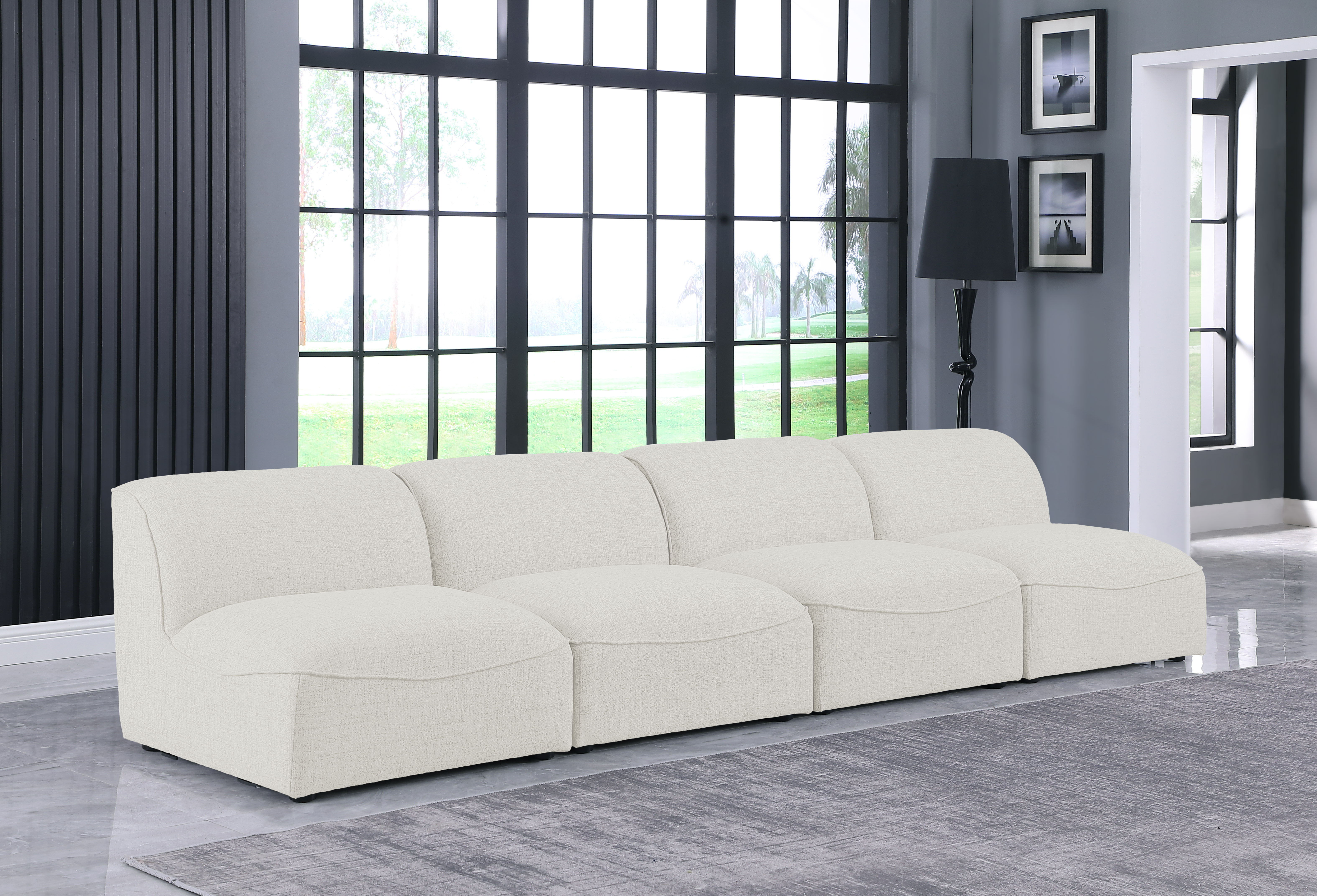 Miramar - 4 Piece Armless Modular Sofa - Cream
