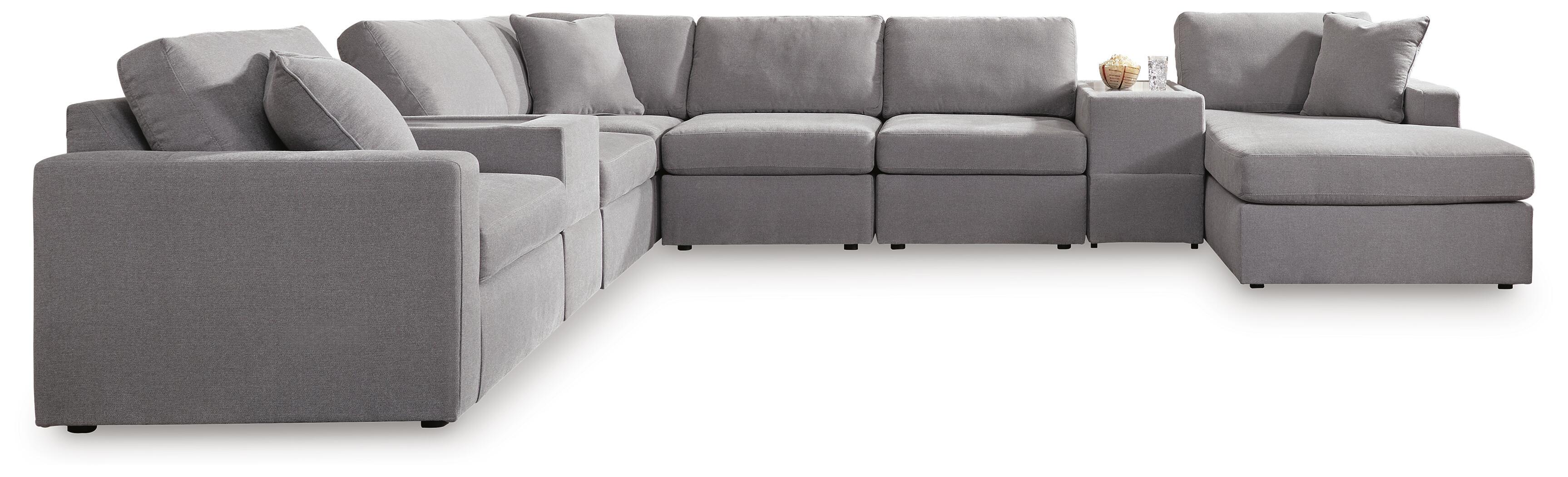 Modmax – 8-Piece Sectional With Raf Corner Chaise And 2 Storage Consoles – Granite