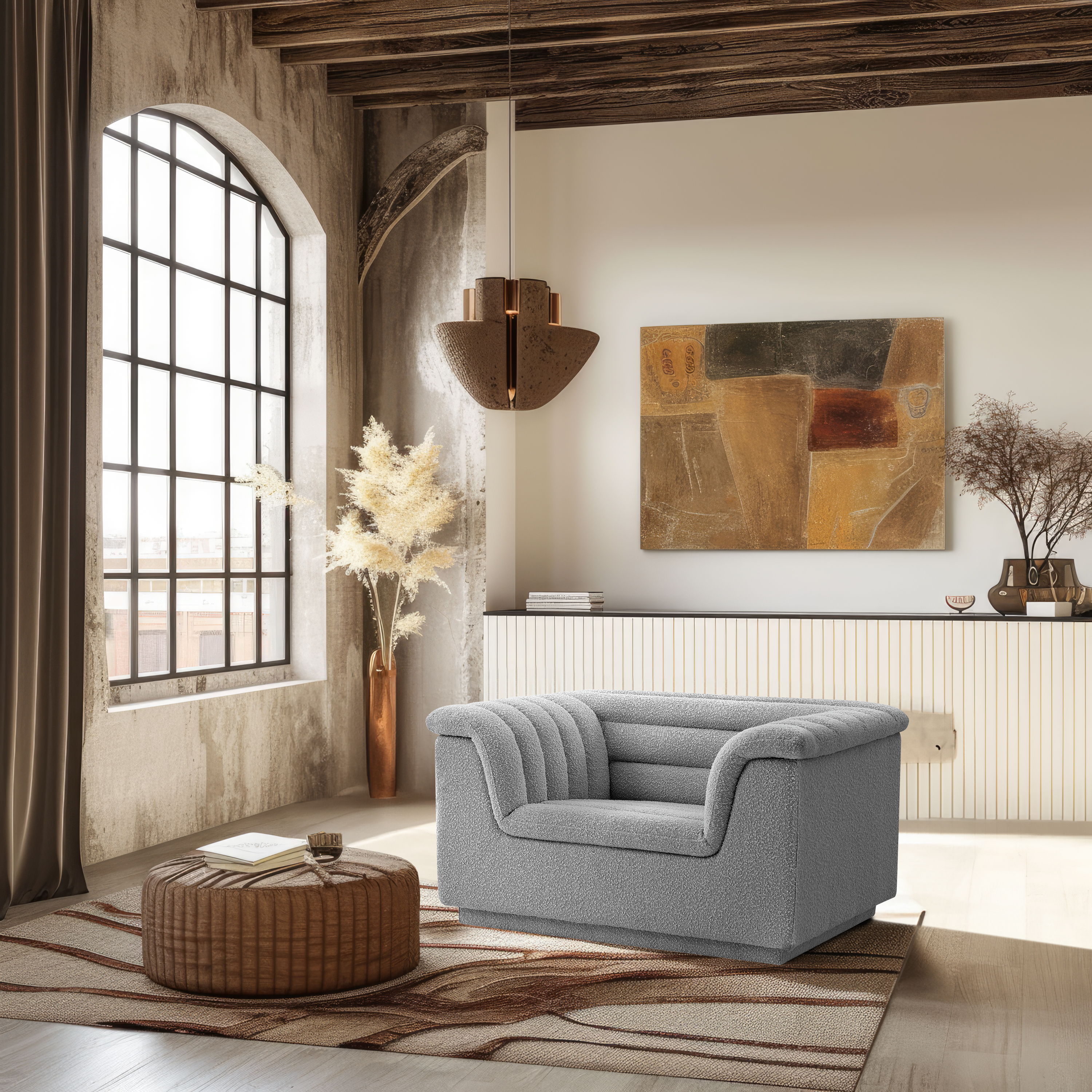 Cascade - Boucle Chair - Gray