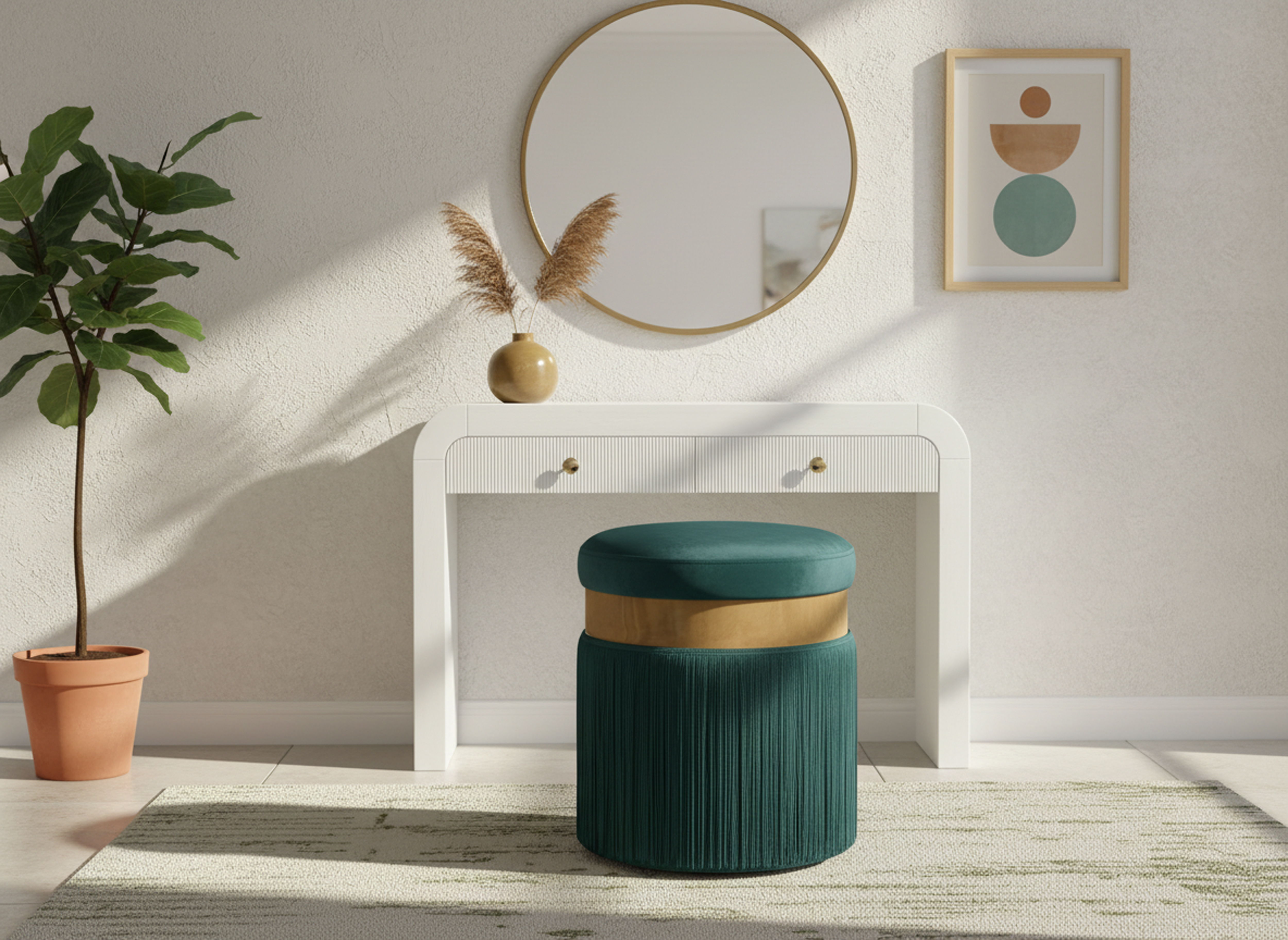 Yasmine - Ottoman / Stool - Green