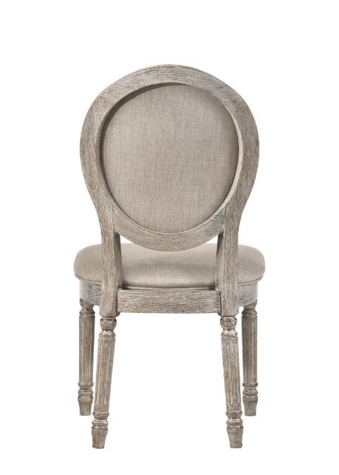 Faustine - Side Chair (Set of 2) - Tan Fabric & Salvaged Light Oak, beige, view 6