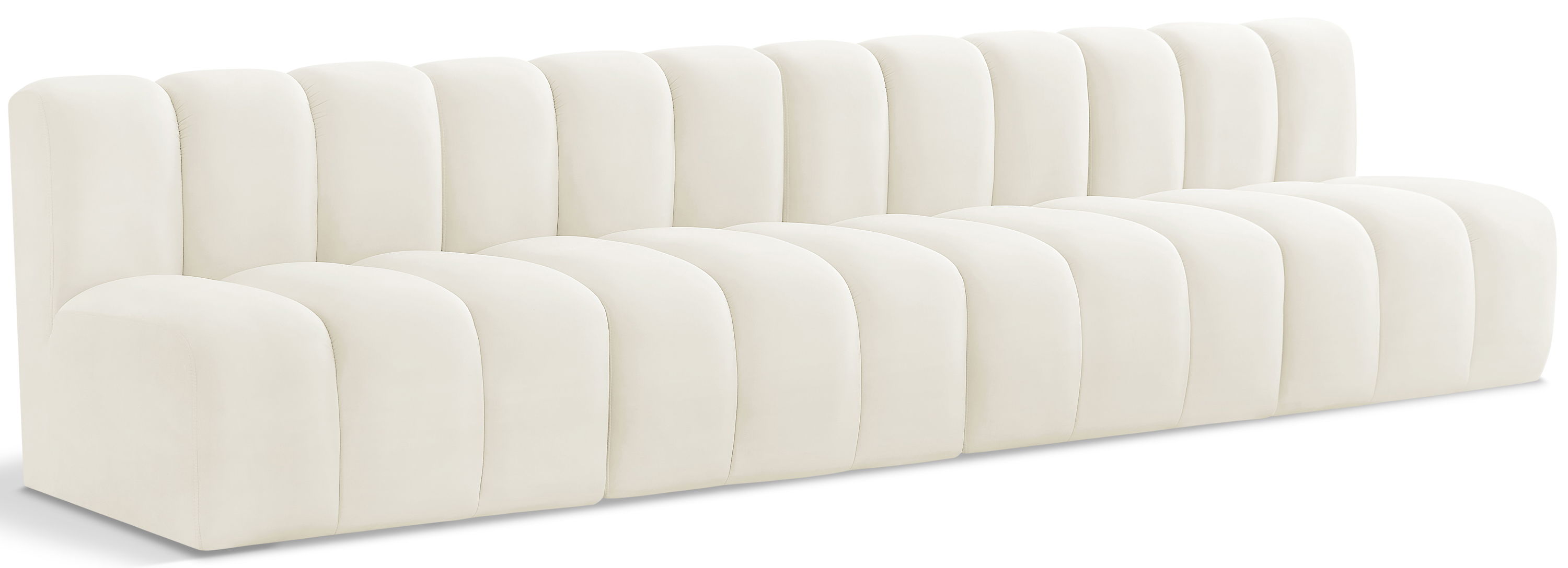 Arc - Velvet 4 Seats Modular Sofa - White