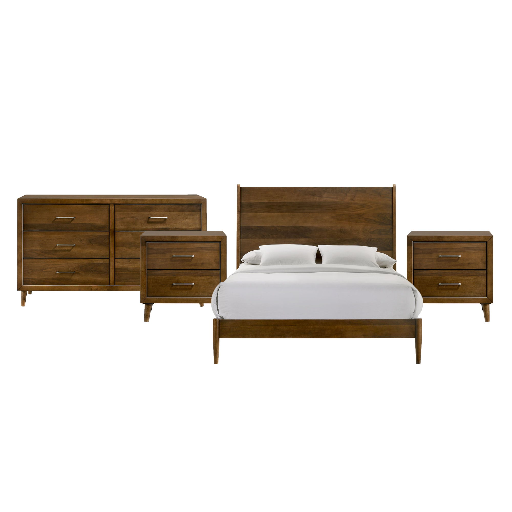Queen · 4 Pc · Bedroom Set With 2 Nightstands & Dresser