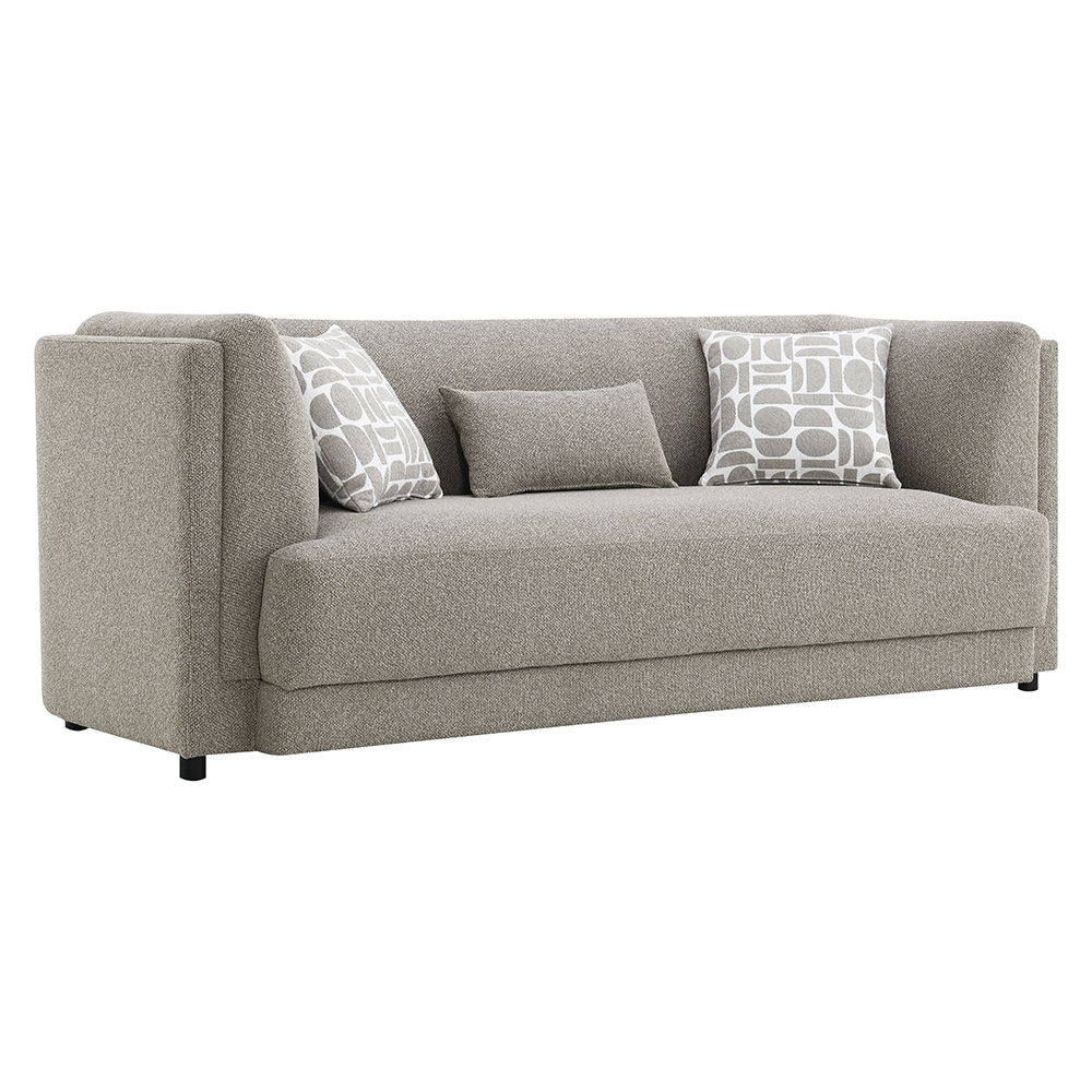 Glenda - Sofa With 3 Pillows - Gray Chenille, gray, view 2