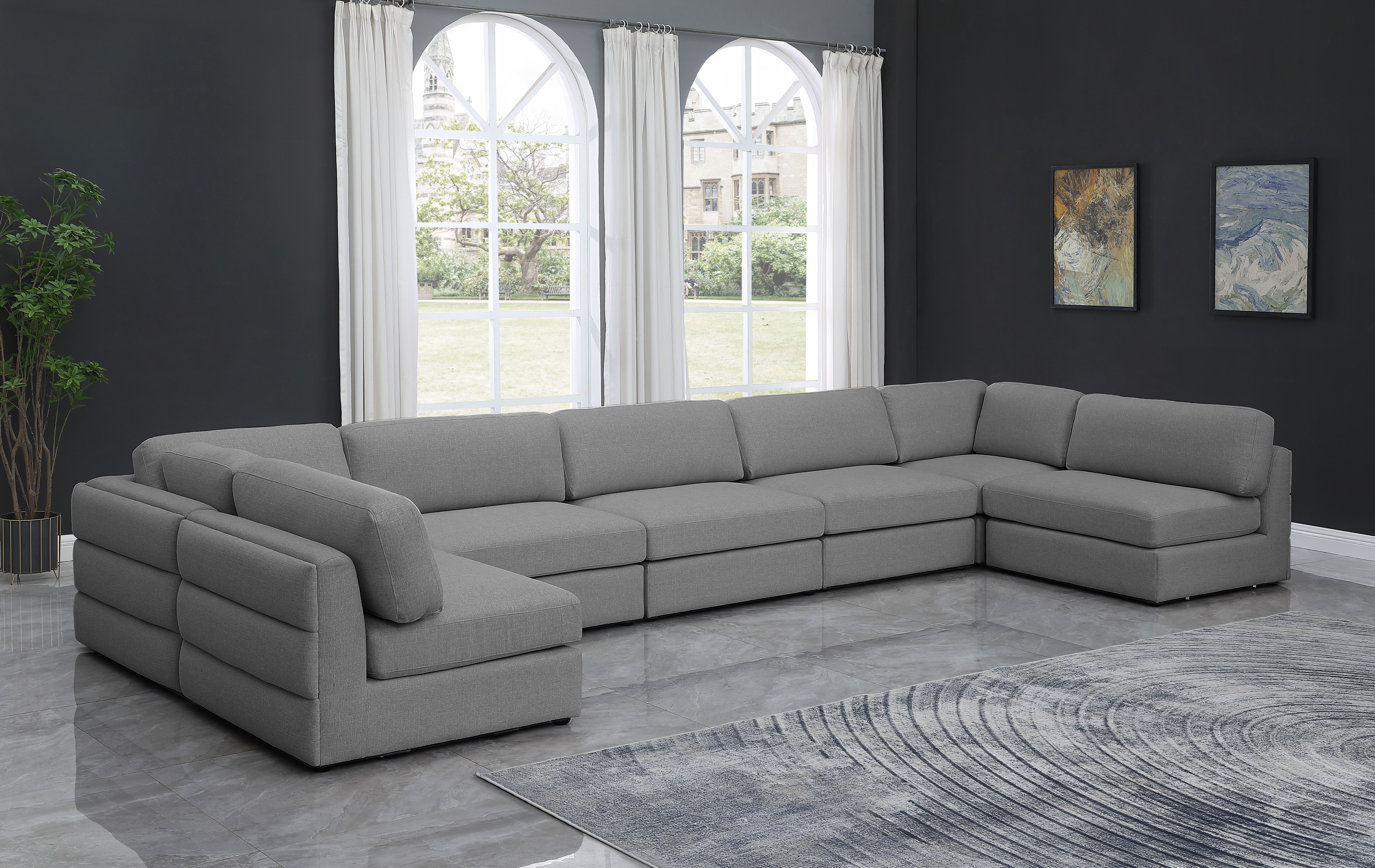Beckham - 7 Piece Modular Sectional - Gray