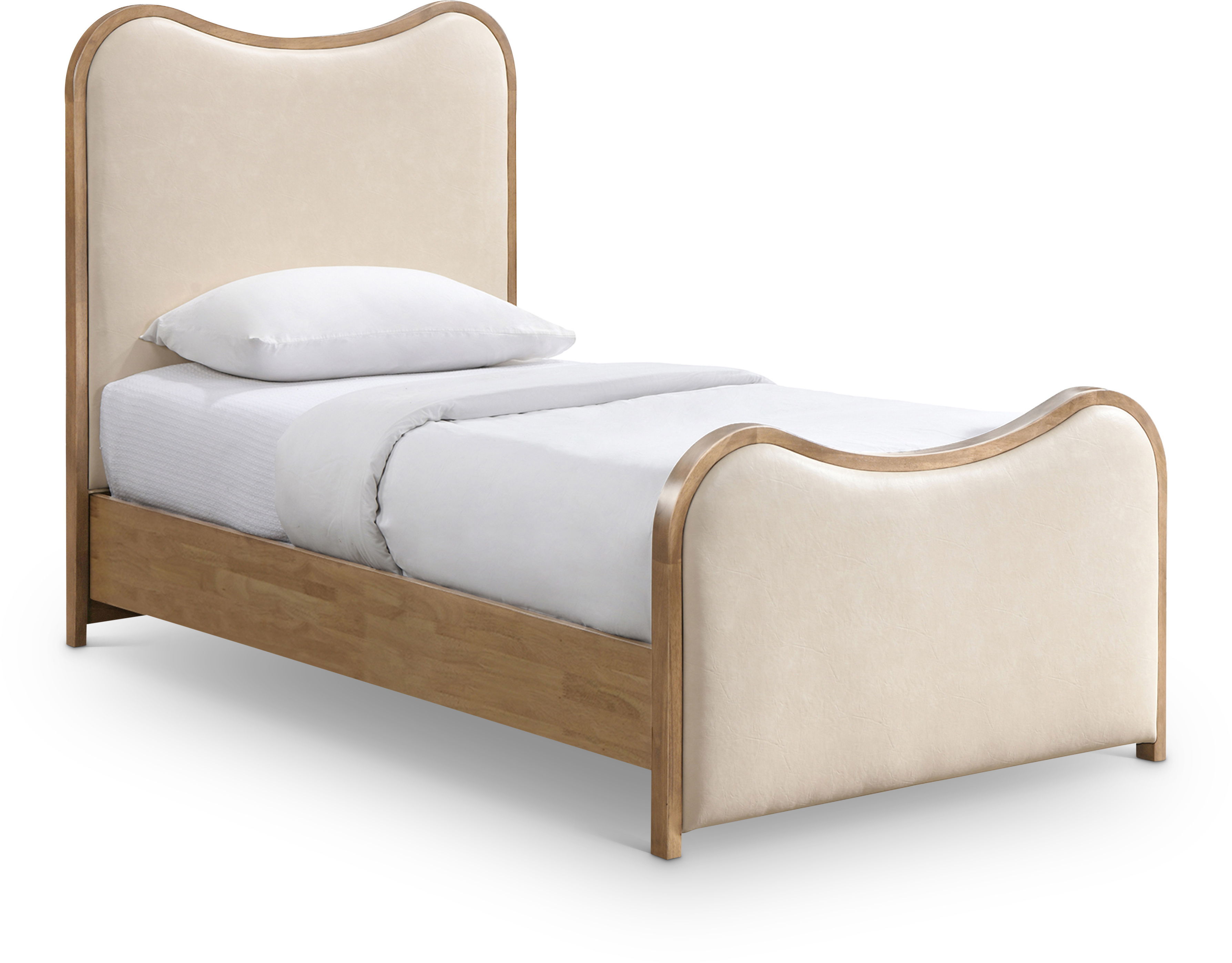 Arvada - Vegan Leather Twin Bed - Cream