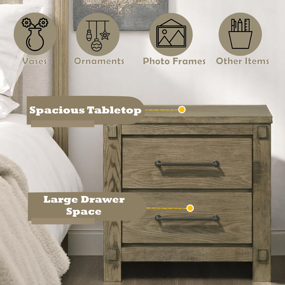Colton - Nightstand - Antique White Oak, dark brown, view 8