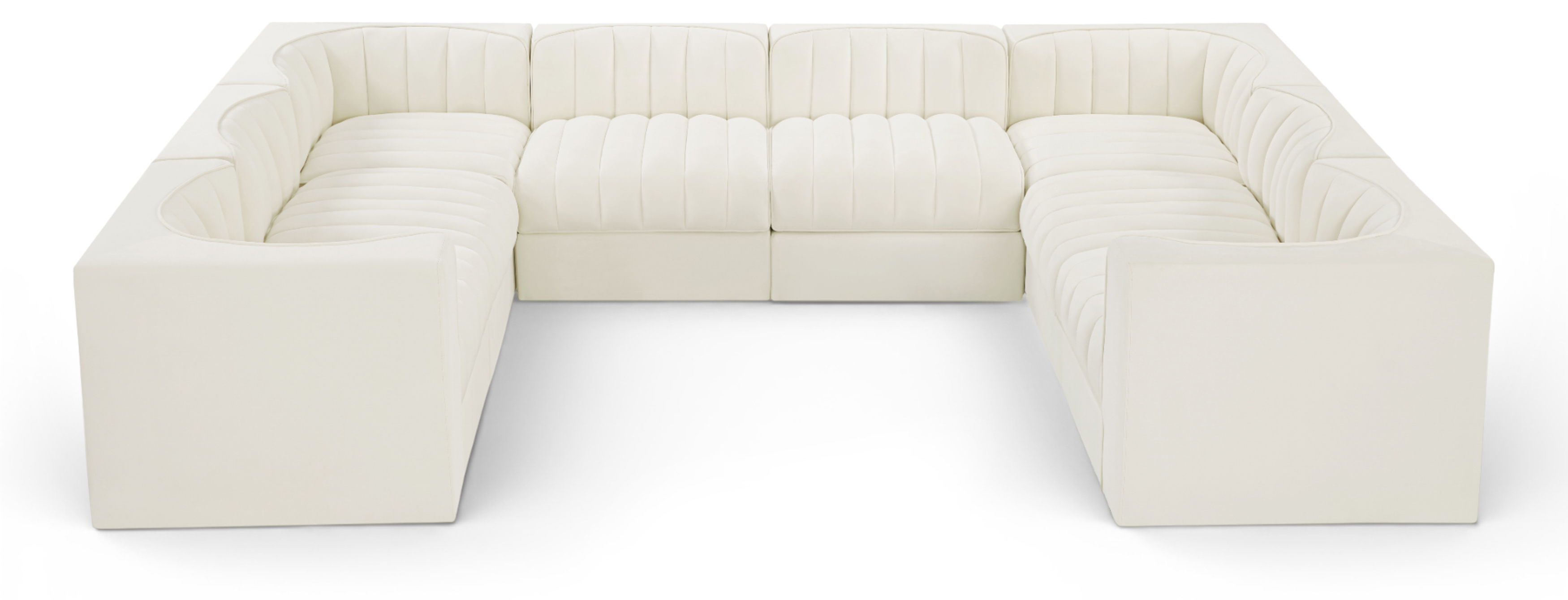 Velvet Performance Fabric Upholstered Modular Sectional