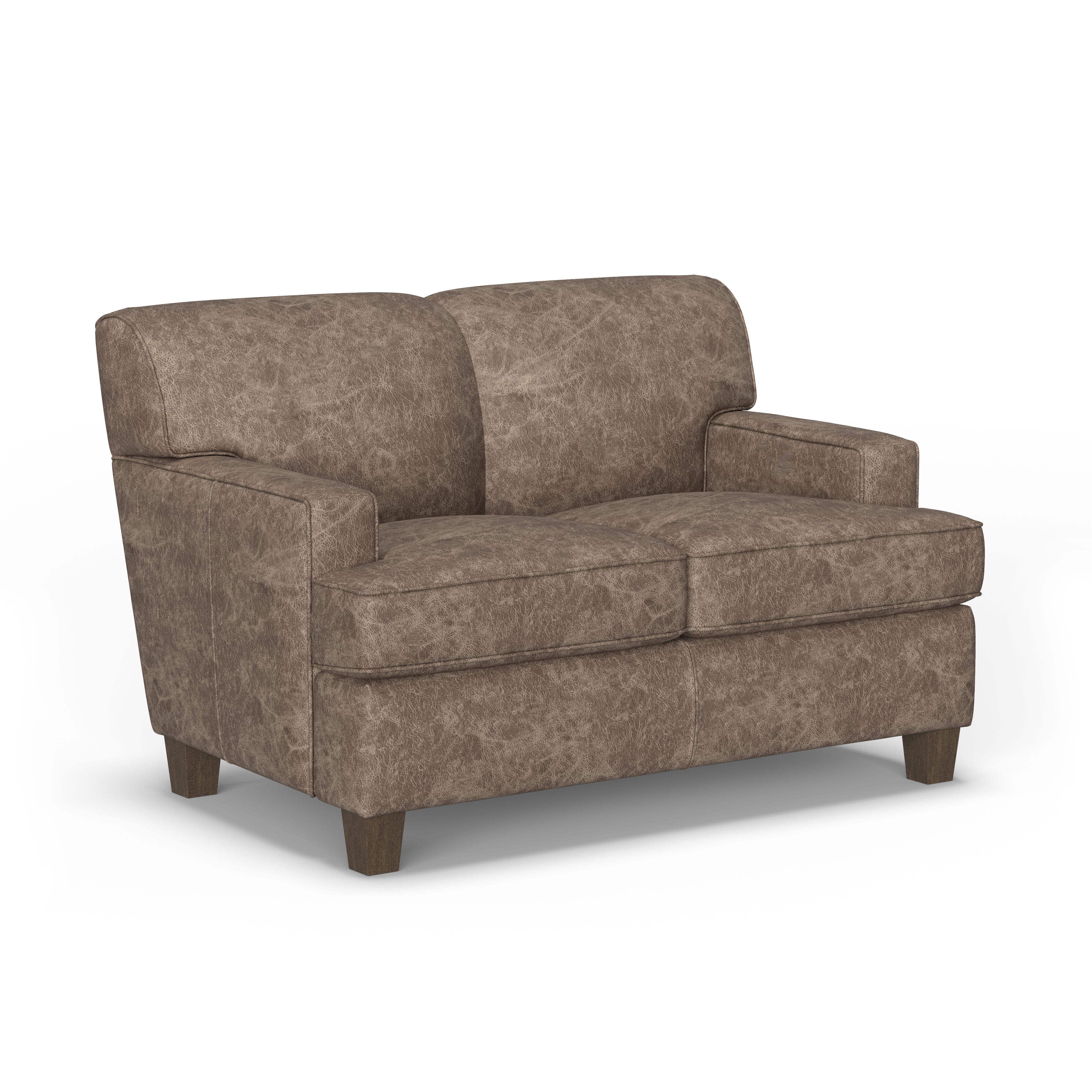 Dempsey - Leather Loveseat, dark brown