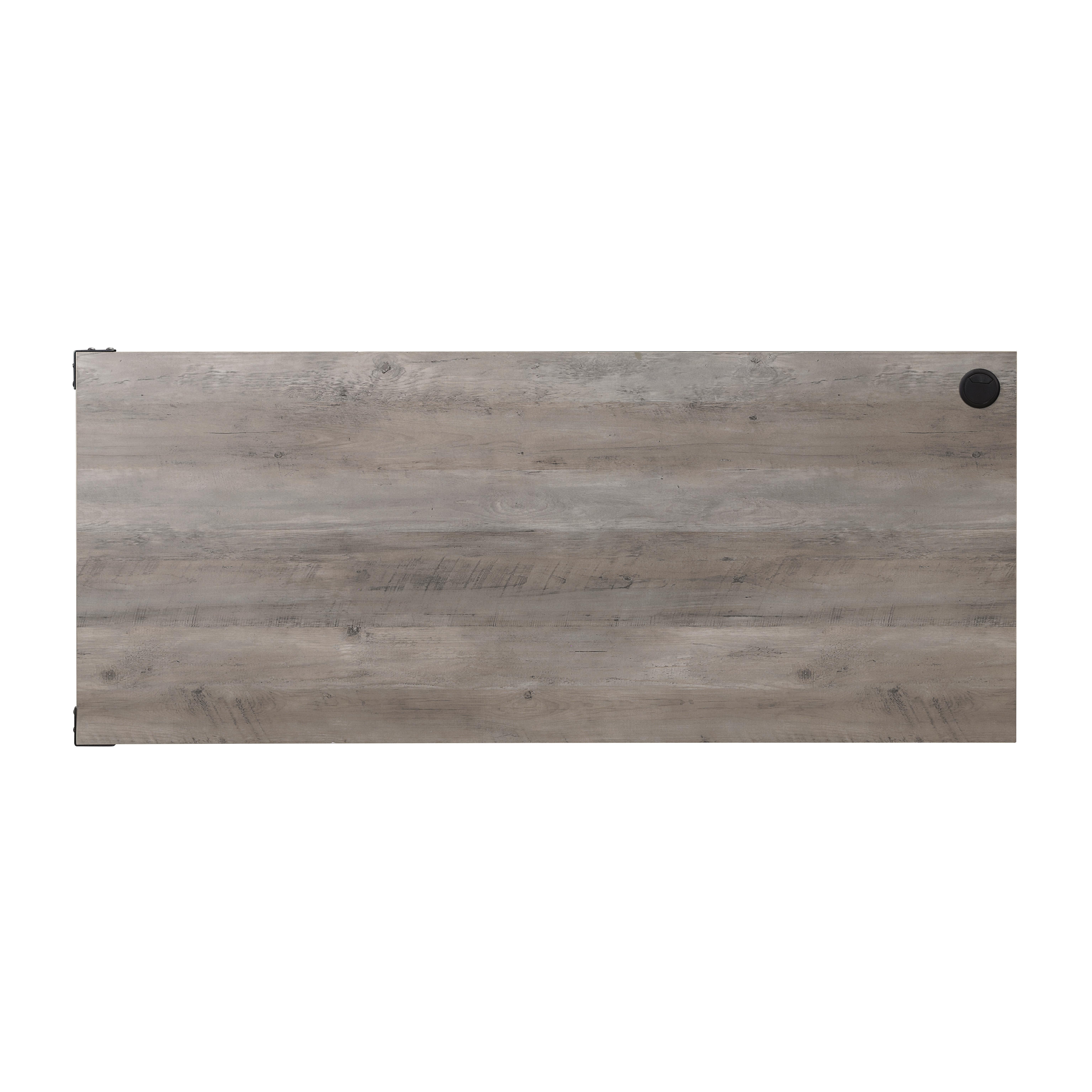 Zakwani - Writing Desk - Gray Oak & Black, gray, view 4