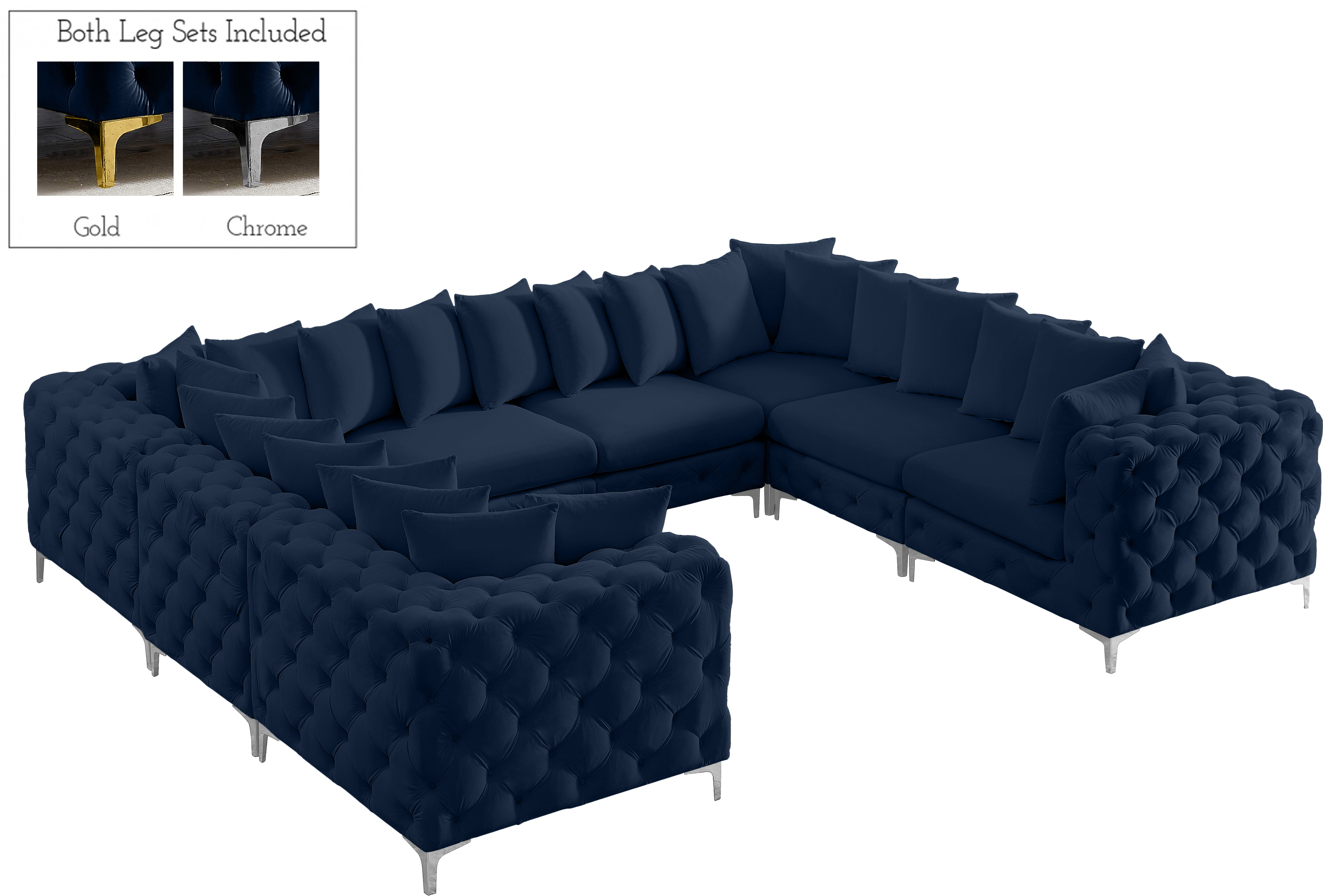 Tremblay - 8 Piece Modular U-Shaped Sectional - Navy
