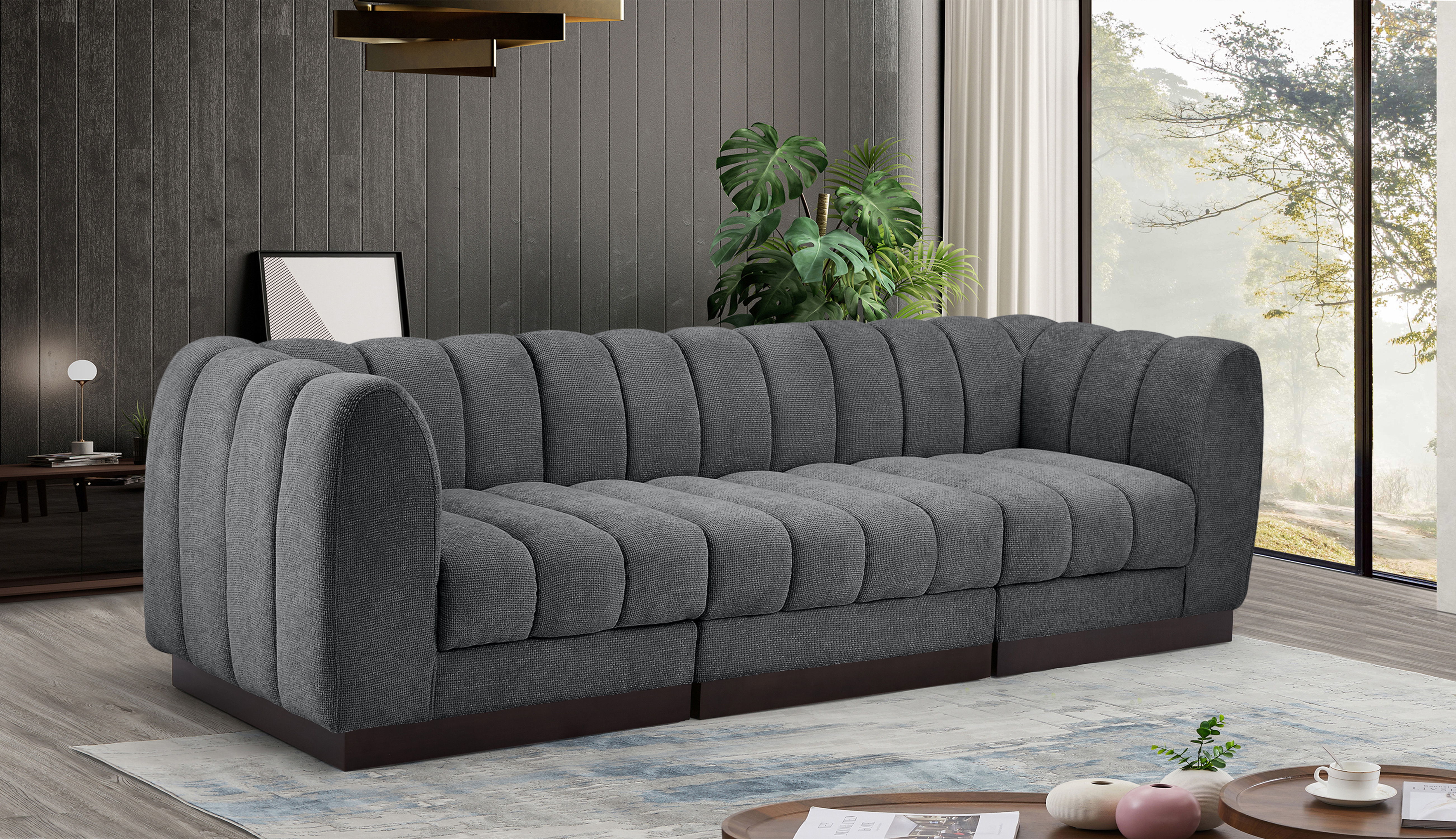 Quinn - 3 Piece Modular Sofa - Gray