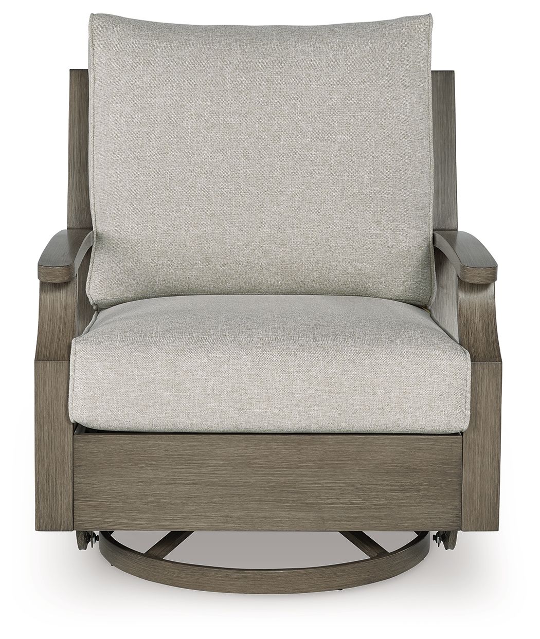 Ashley Furniture Rainier Ranch - Swivel Glider Chair With Cushion - Brown / Beige - Image 4