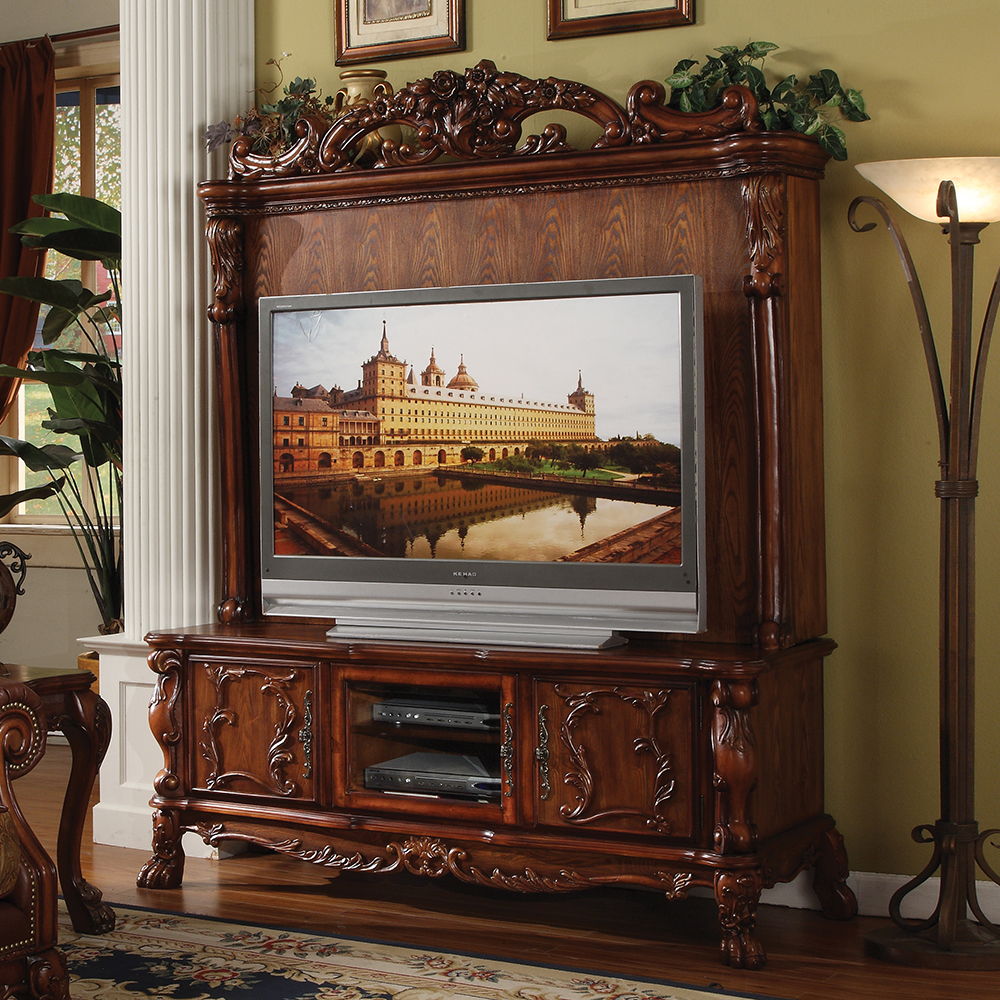 Dresden - 81" Entertainment Center - Cherry Oak, dark brown