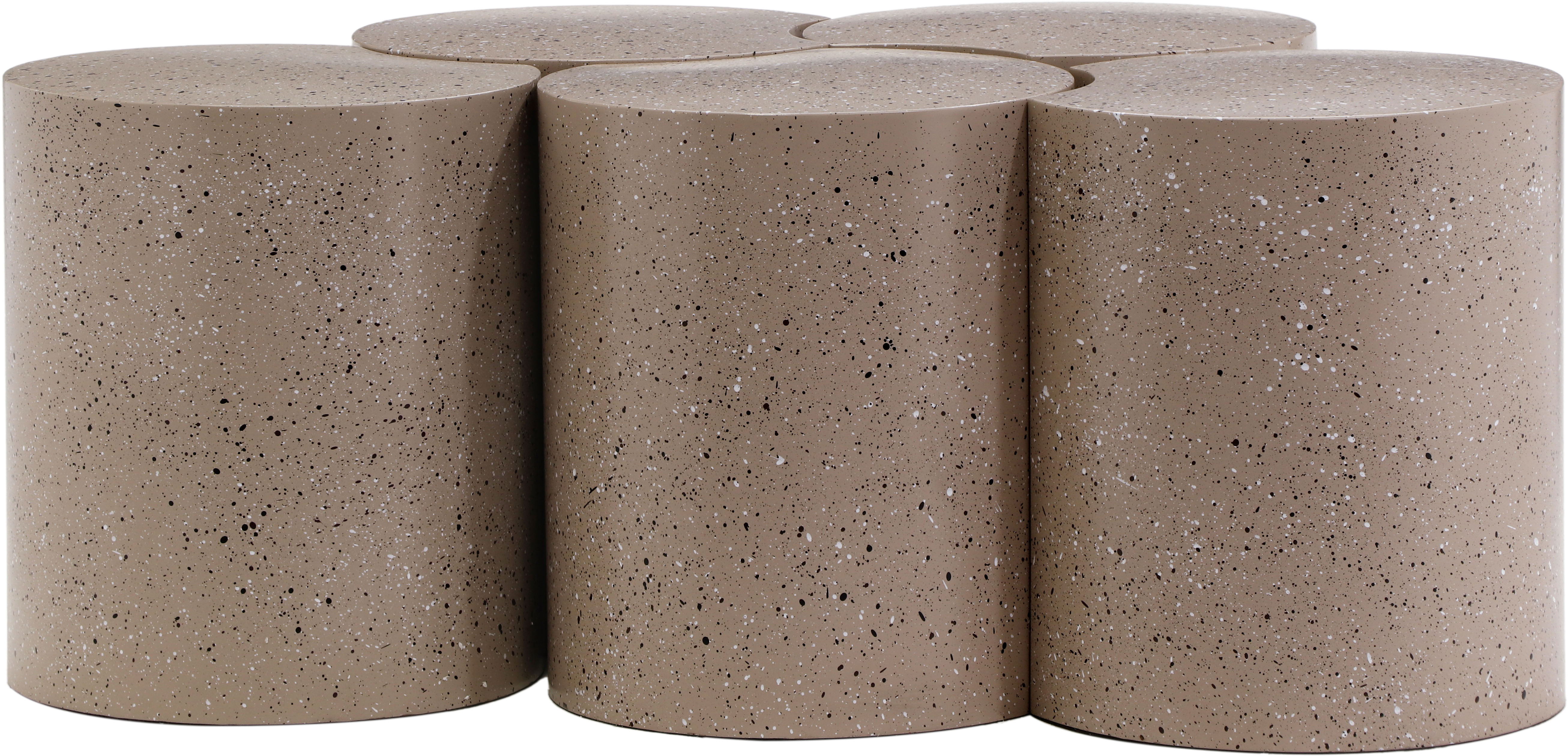 Dimple - 18" 5 Piece Modular Coffee Table - Taupe Terazzo