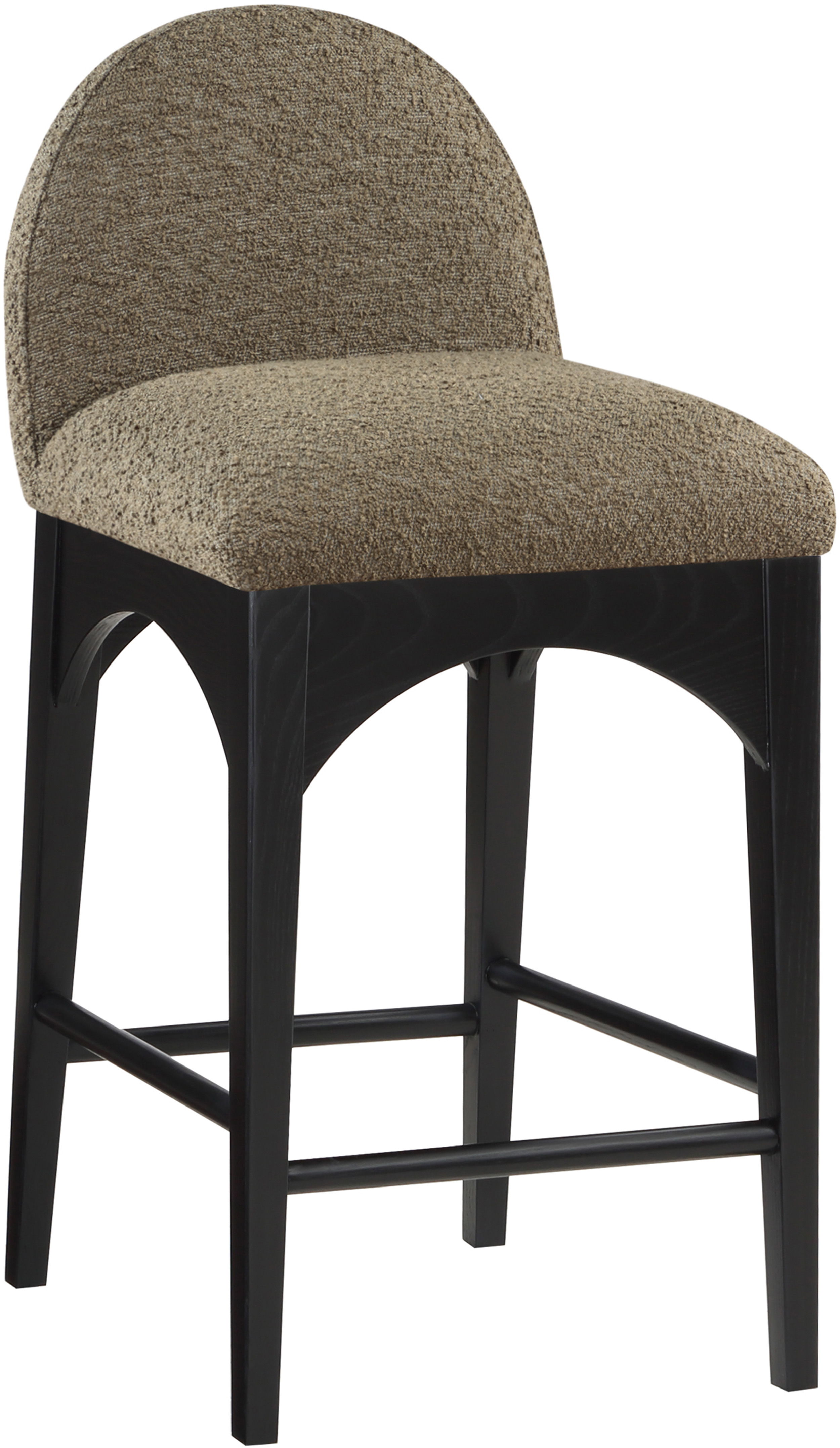 Waldorf - Boucle Stool With Black Legs - Olive