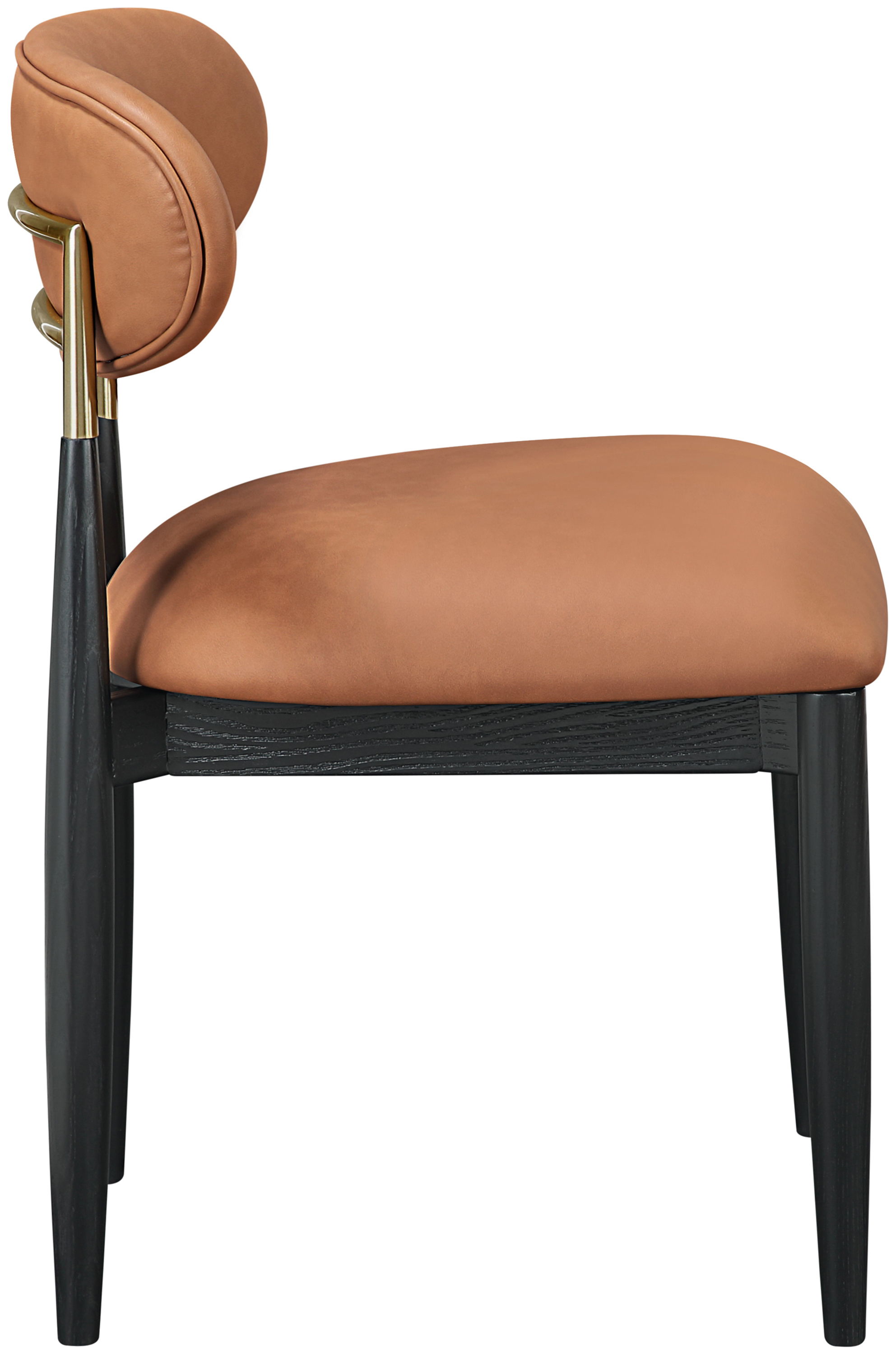 Riccio - Vegan Leather Upholstered Dining Side Chair (Set of 2) - Cognac