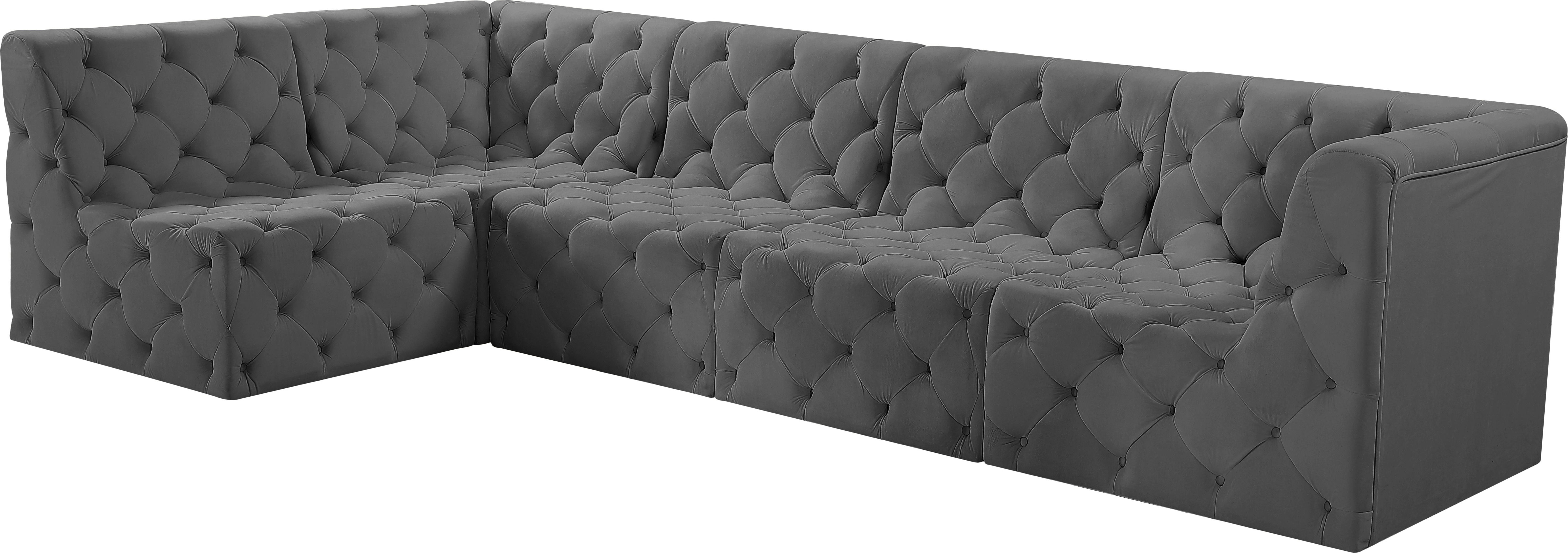 Tuft - 5 Piece Modular Sectional - Gray