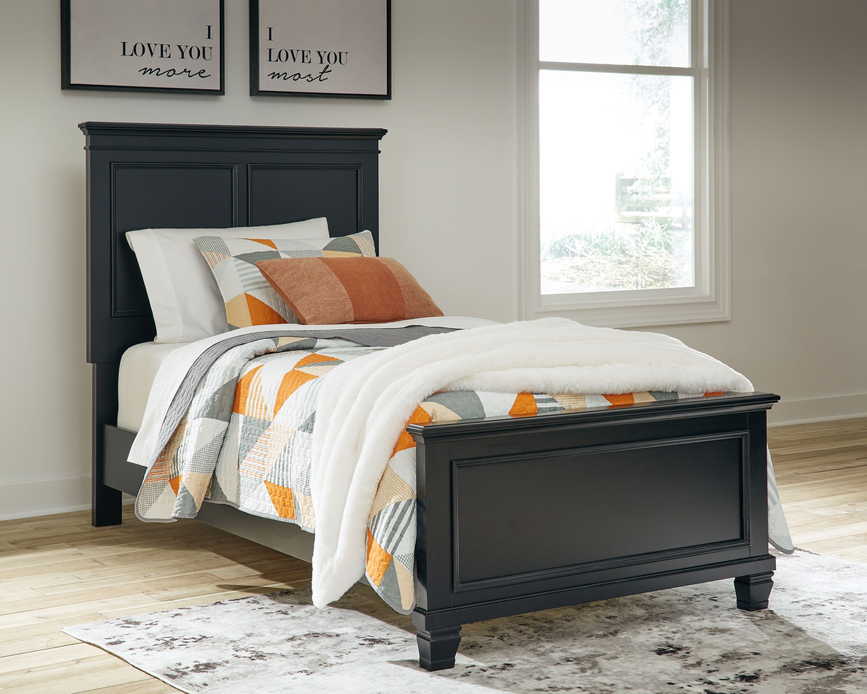 Ashley Furniture Lanolee - Twin Panel Bed - Black - Image 3
