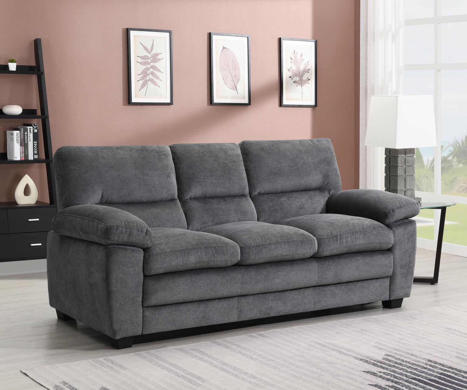 U530 - 3 Piece Living Room Set (Sofa, Loveseat, Chair) - Dark Gray