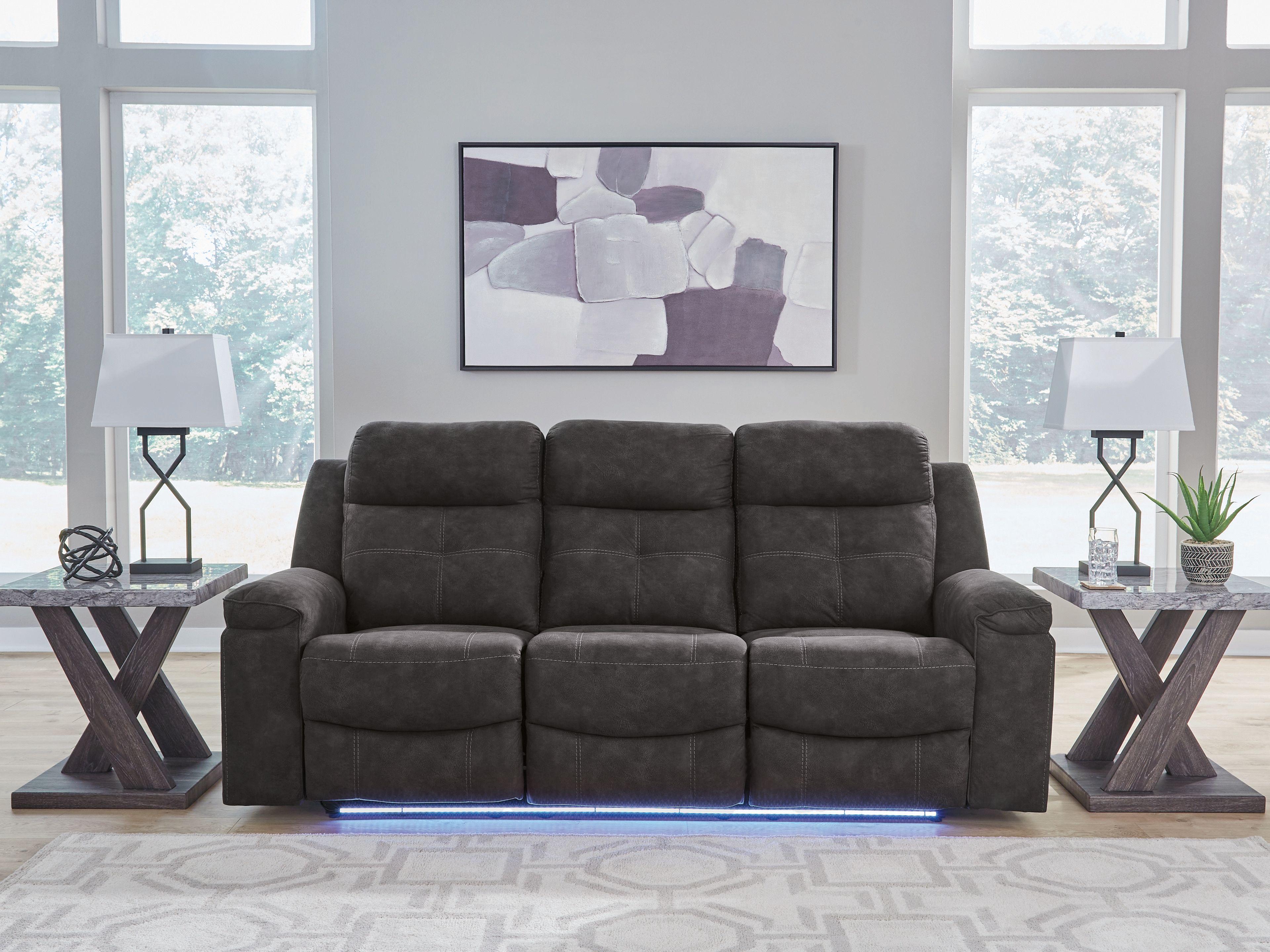 Ashley Furniture Brysonview - Reclining Sofa - Charcoal - Image 8