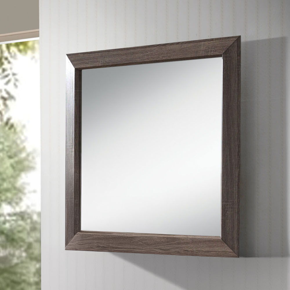 Lyndon - Mirror - Weathered Gray Grain, dark brown