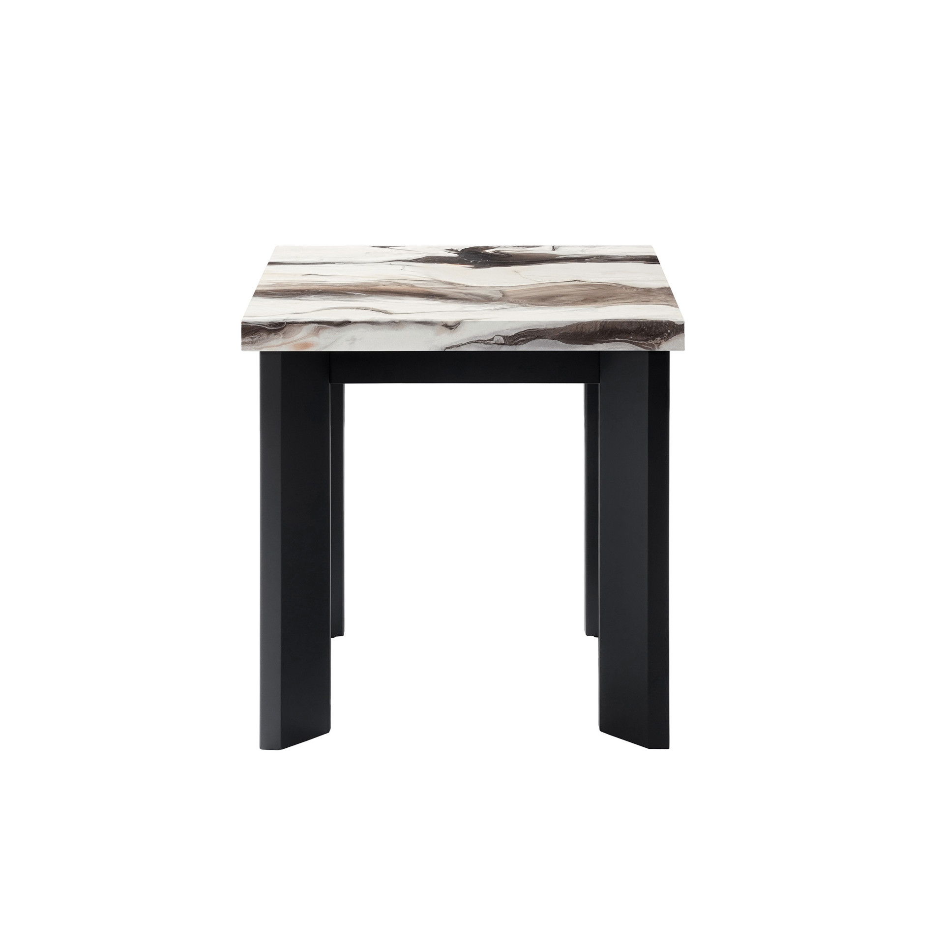 Strata - Faux Marble 3 Piece Occasional Set (1 Coffee & 2 End Tables) - Black / White, black, view 7