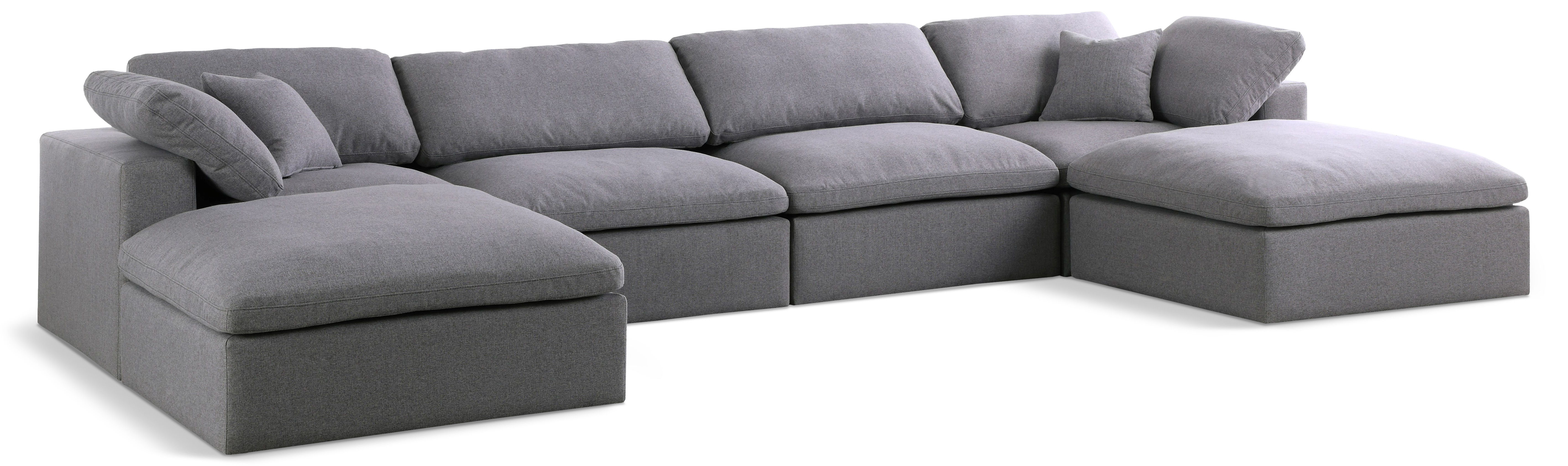 Serene - 6 Piece Modular Double Chaise Sectional - Gray