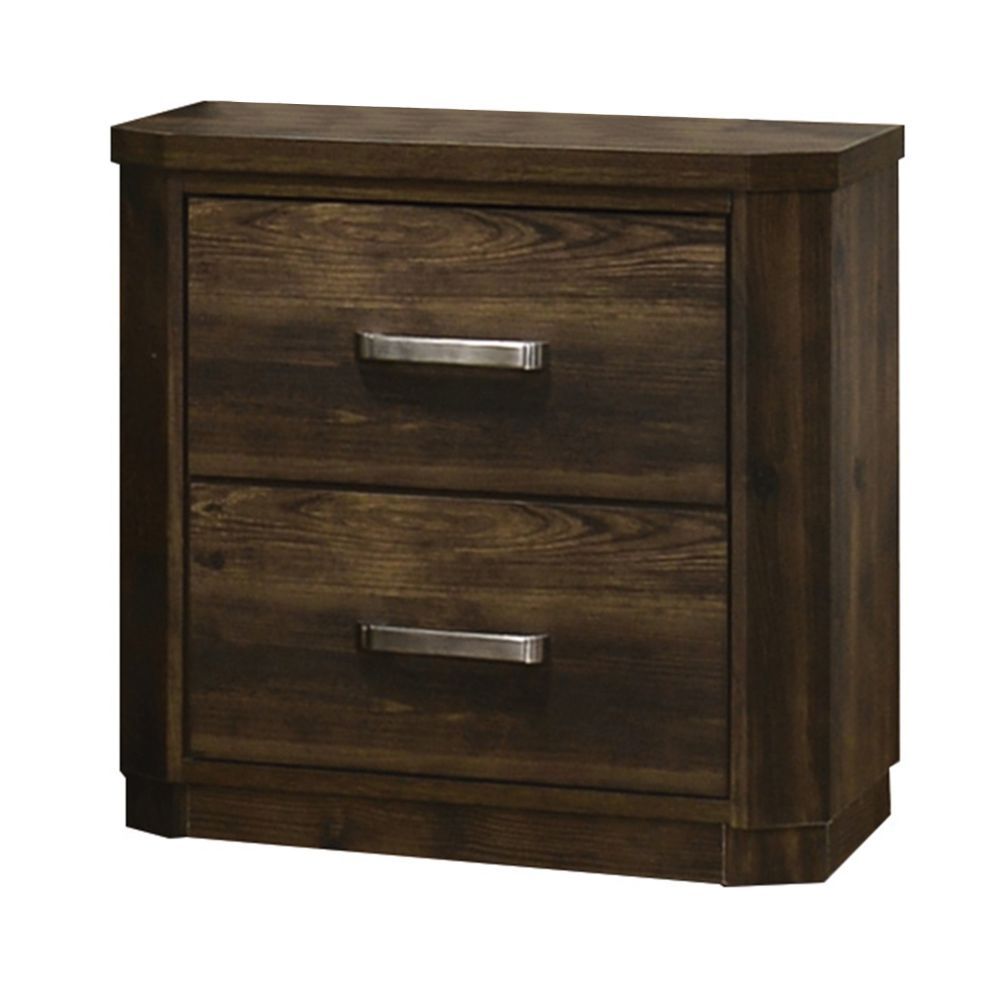 Elettra - Nightstand - Rustic Walnut, dark brown