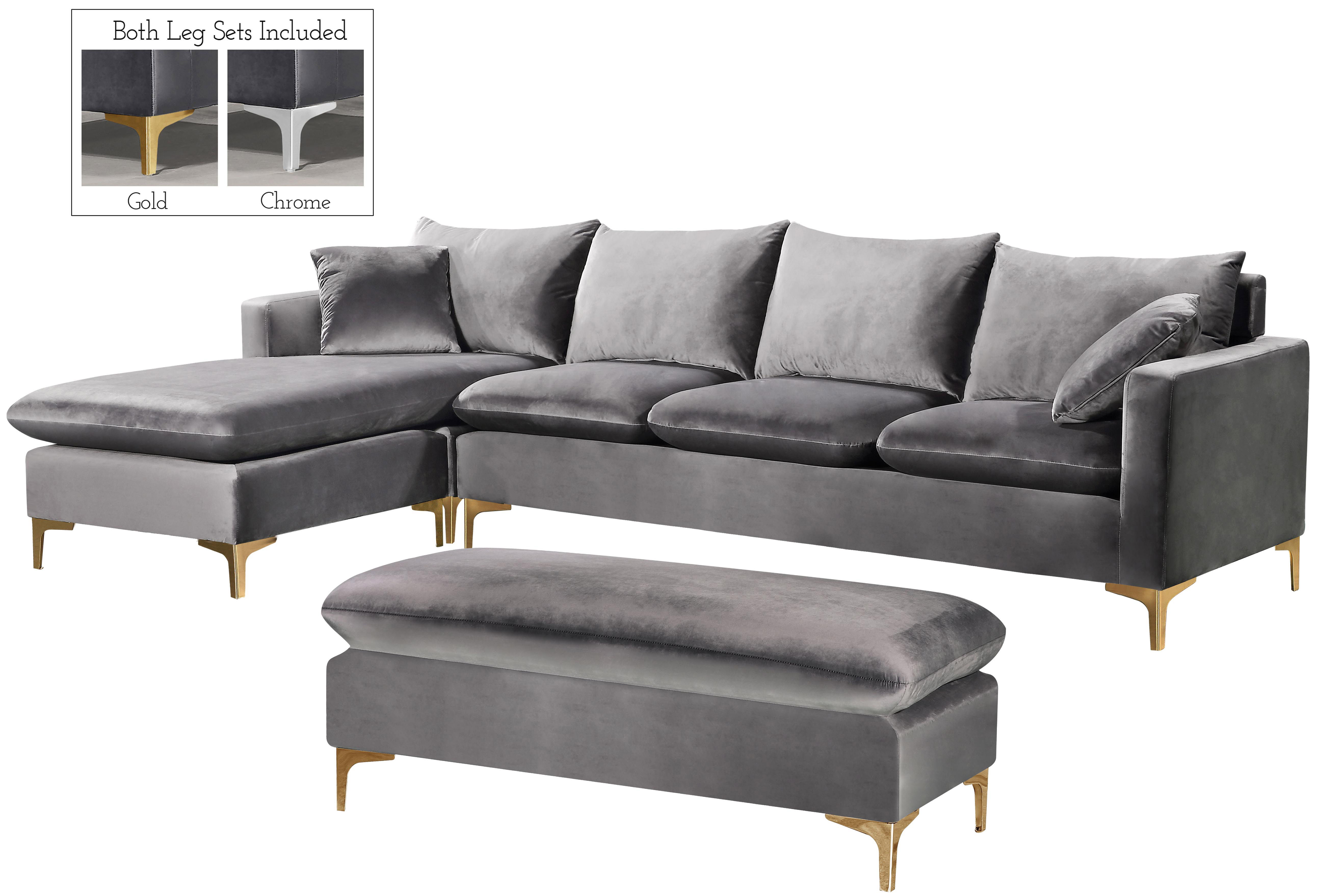 Naomi - 2 Piece. Reversible Sectional - Gray
