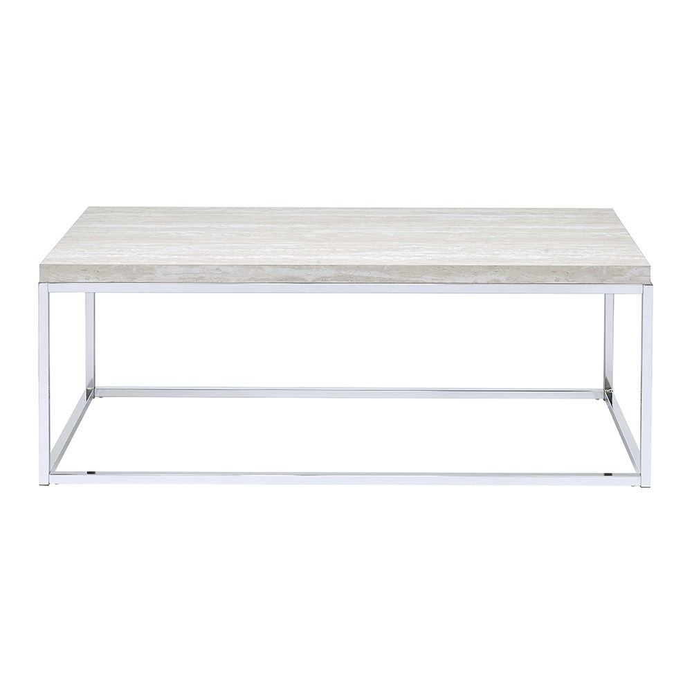 Snyder - Coffee Table - Engineered Stone Top & Chrome, silver, view 8