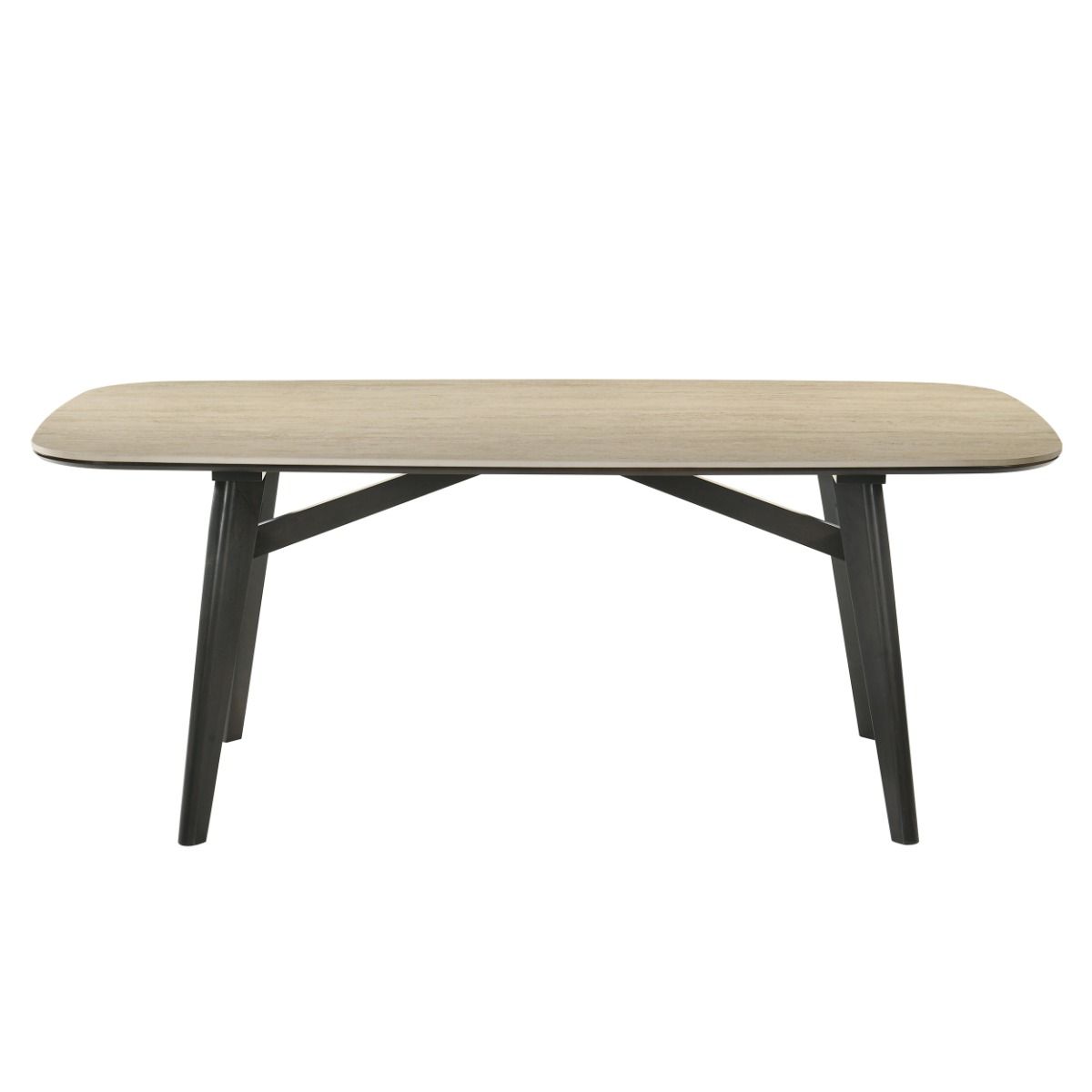 Lark - Dining Table - Travertine / Black, white, view 4