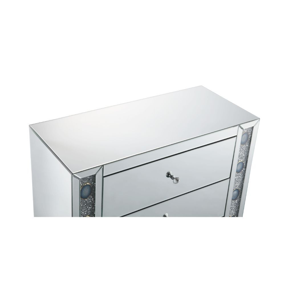 Sonia - Console Cabinet - Mirrored & Faux Agate, silver, view 4