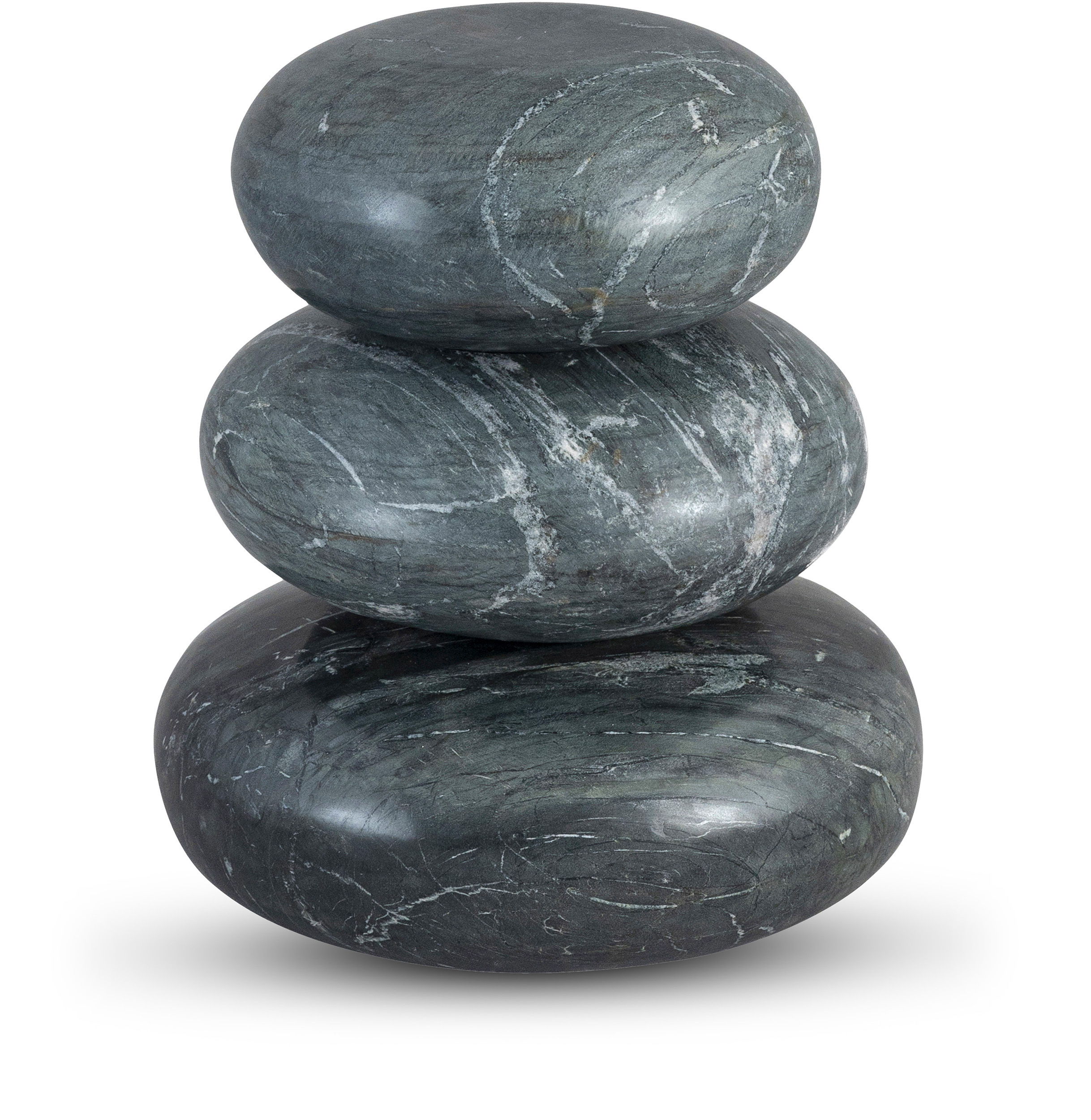 Pumpkin - 3 Piece Marble Decorative Object - Black