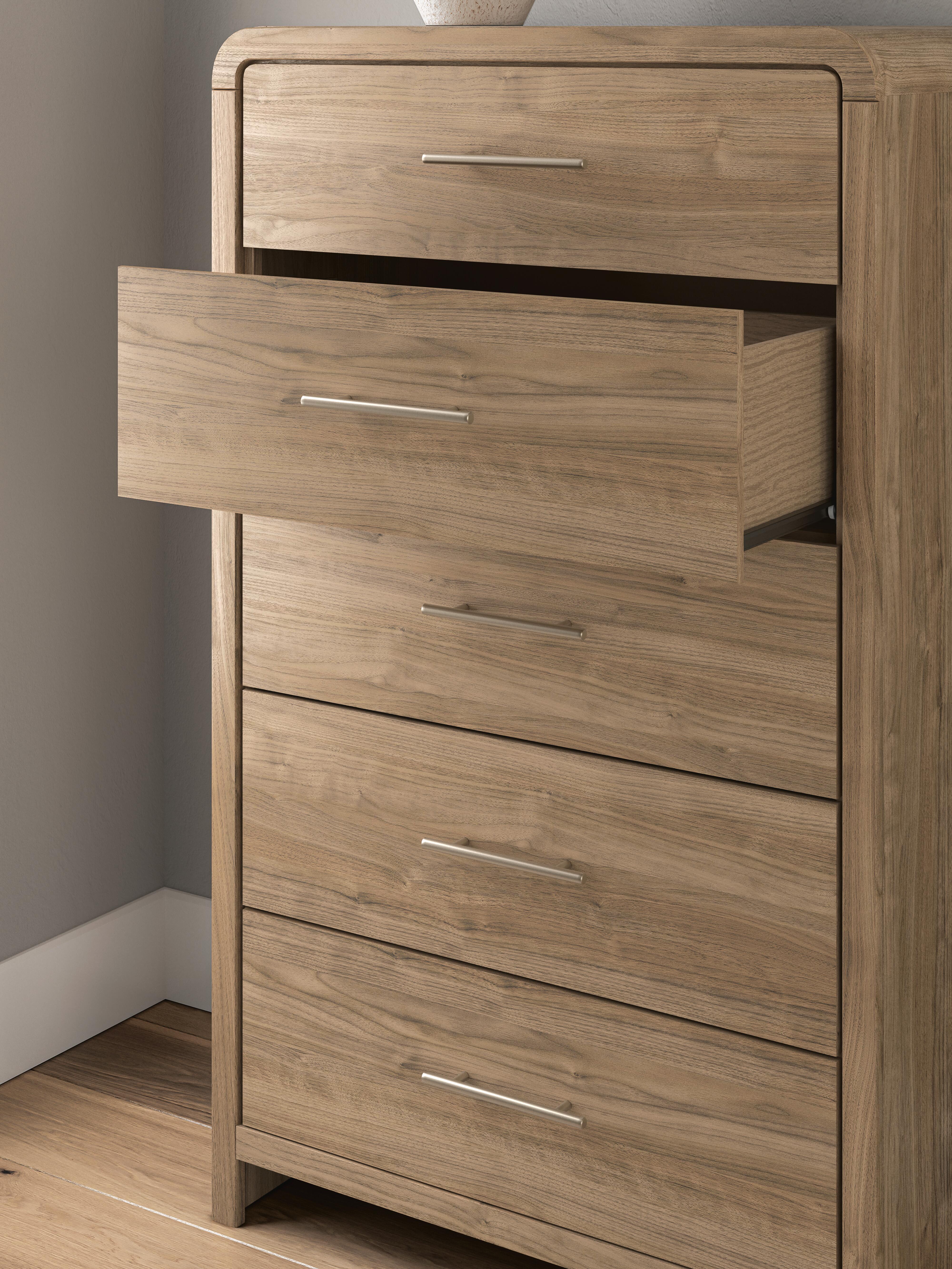 Ashley Furniture Gramburg - Five Drawer Chest - Warm Natural Brown - Image 10