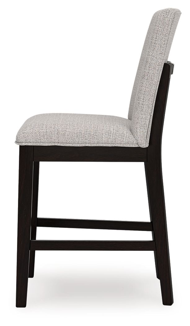 Ashley Furniture Neymorton - Upholstered Barstool (Set of 2) - Dark Grayish Brown - Image 7