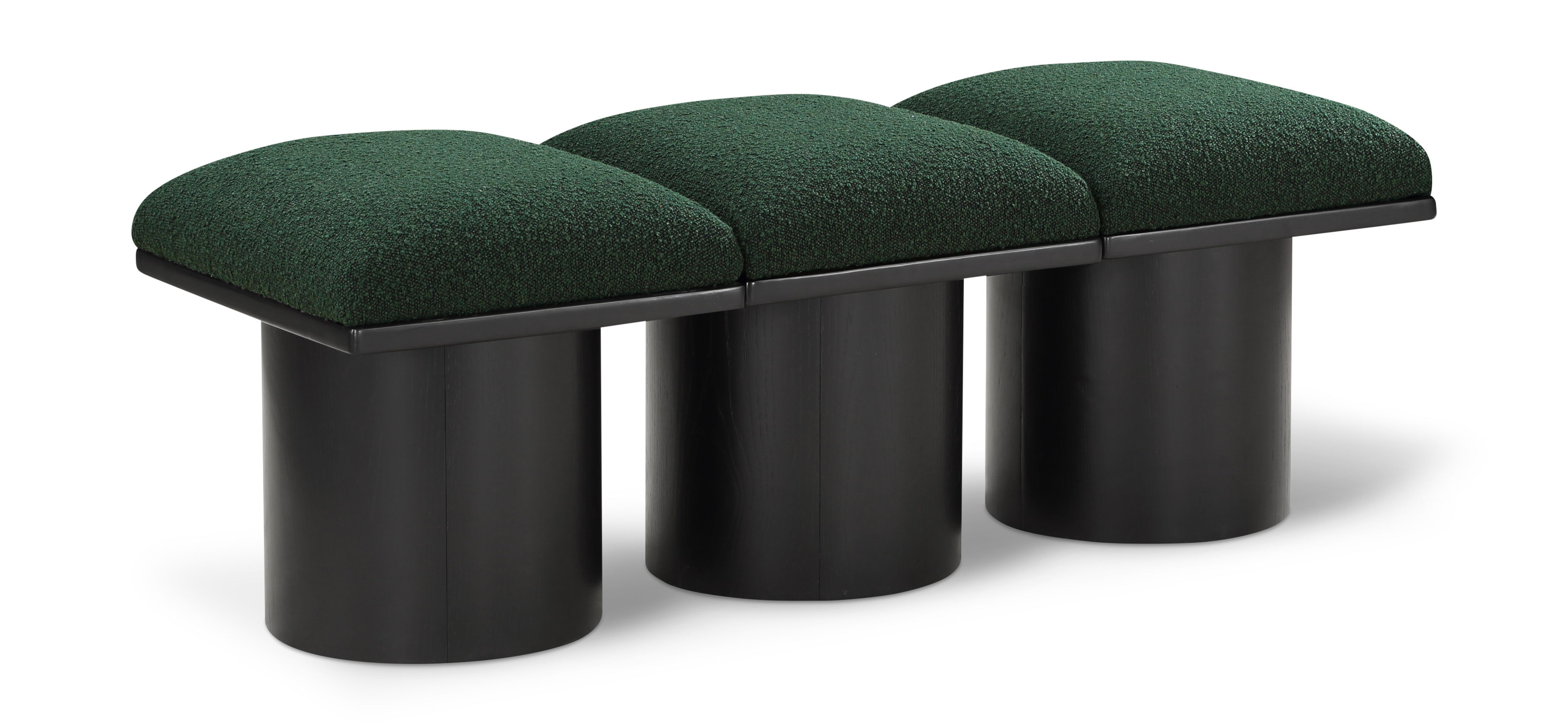 Pavilion - 46.5" 3 Piece Modular Bench With Black Base - Green
