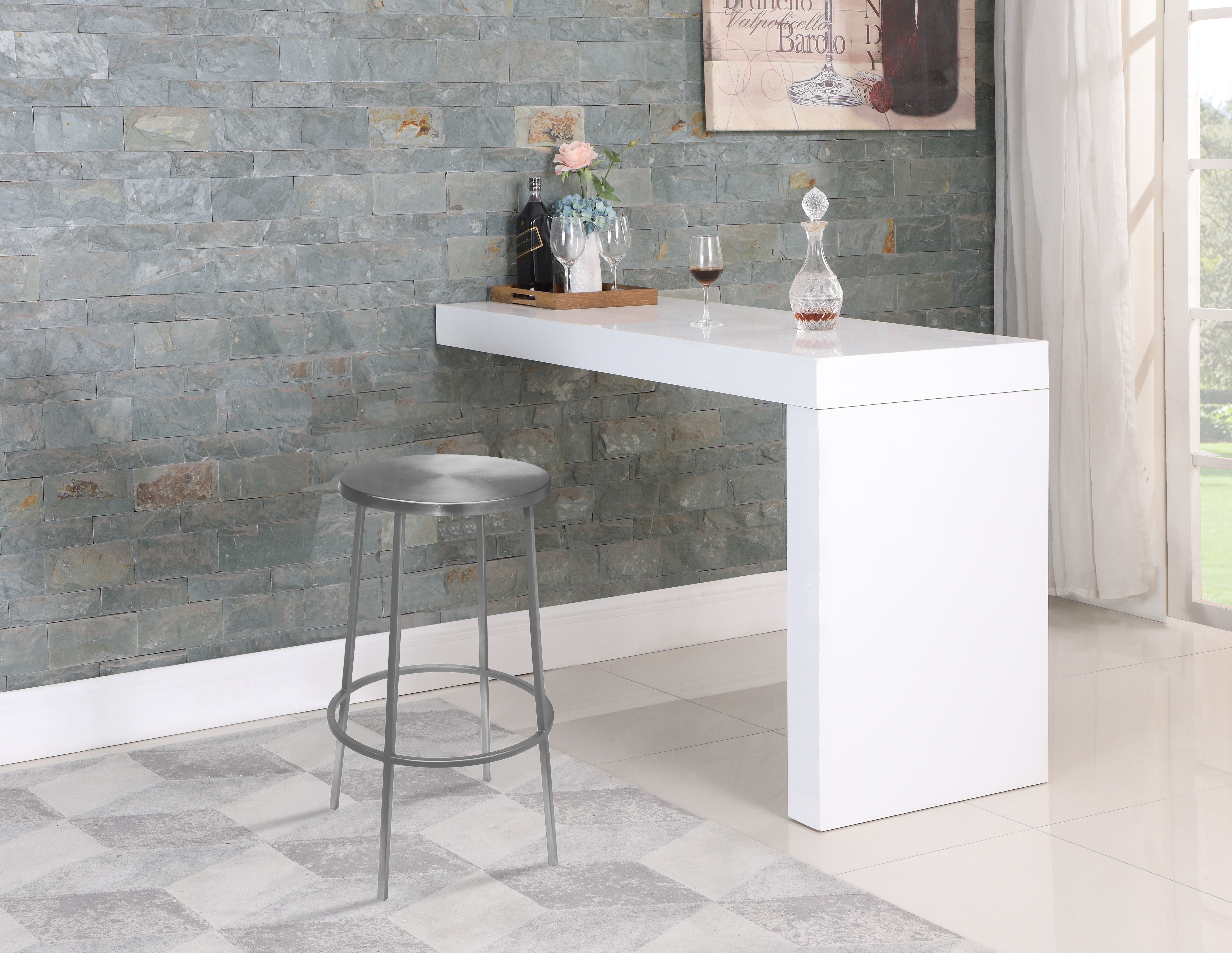 Tyson - Bar Stool - Silver