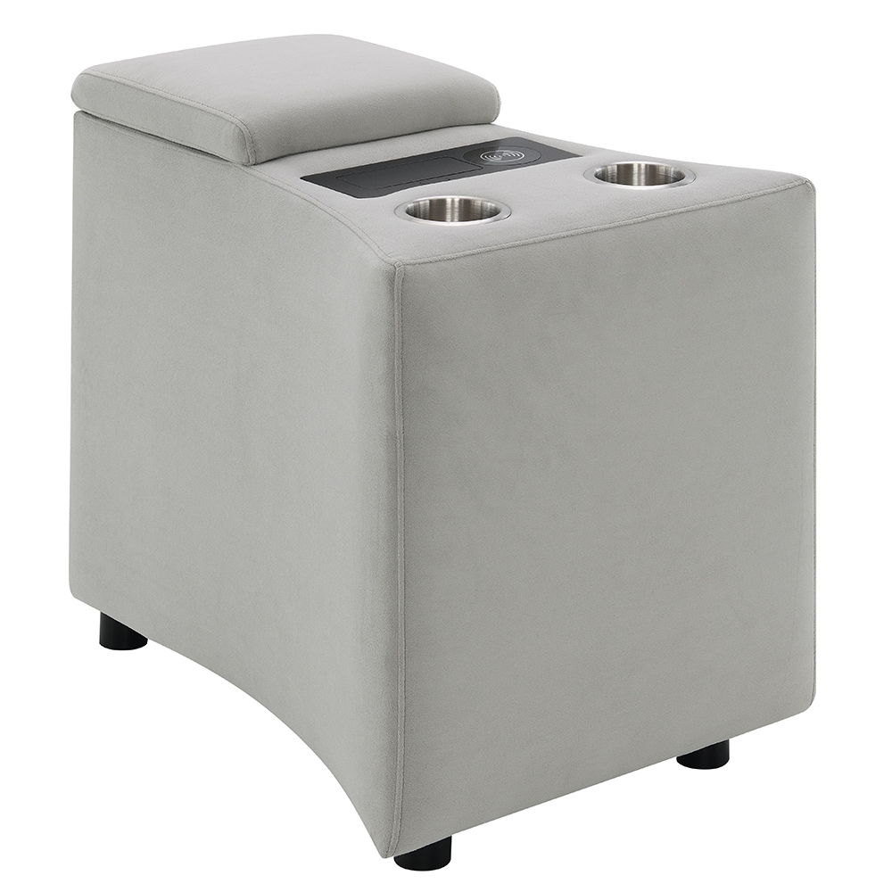 Emee - Console With USB - Gray Corduroy, light gray