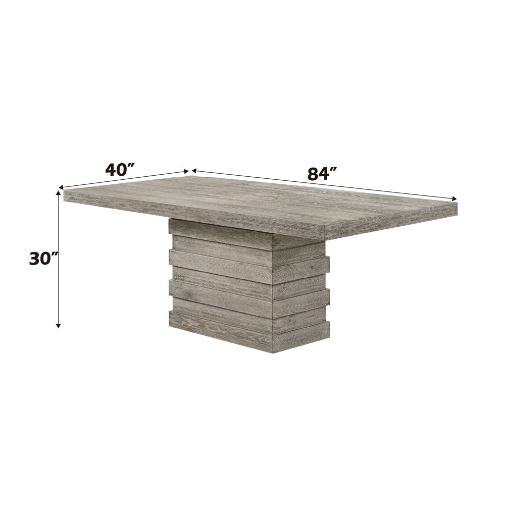 Faustine - Dining Table - Salvaged Light Oak, beige, view 4
