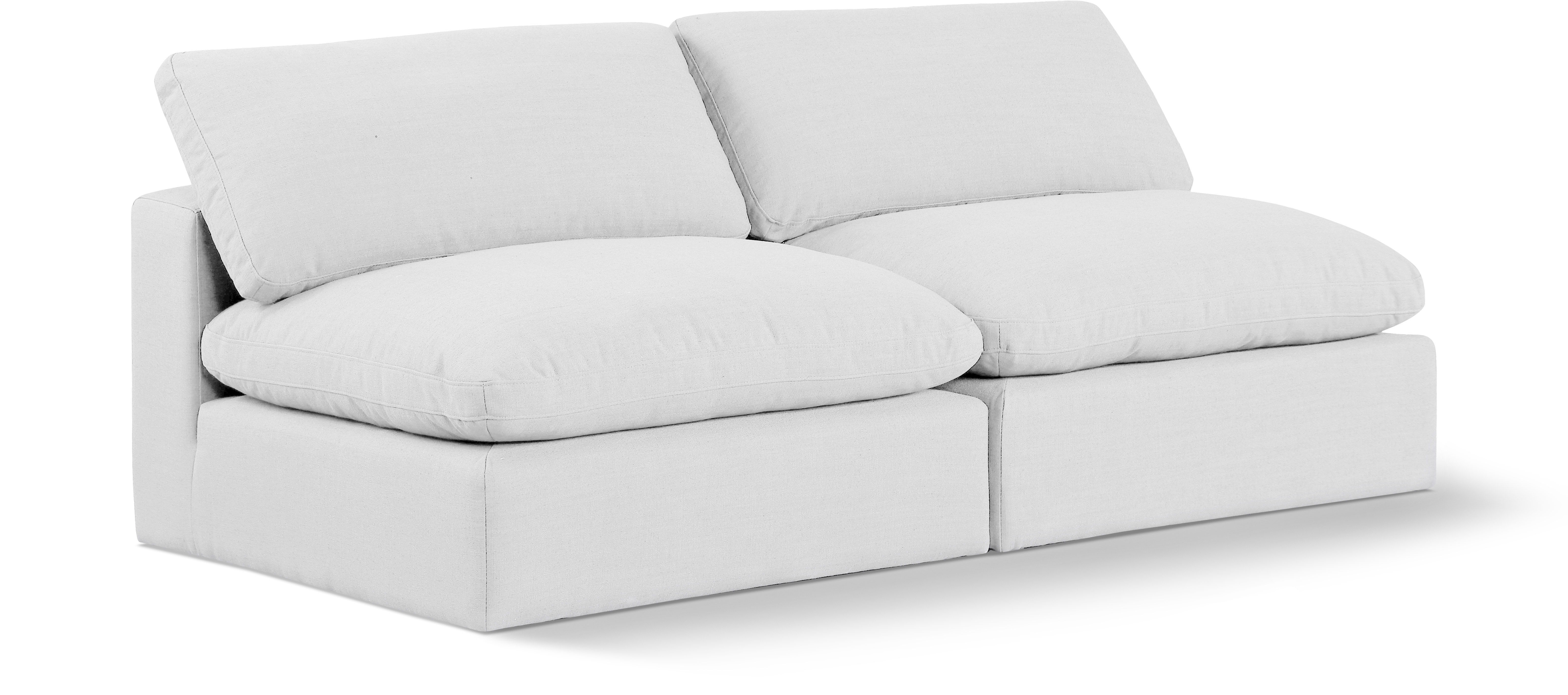 Comfy - Linen Modular Armless Sofa 2 Seats - Off White