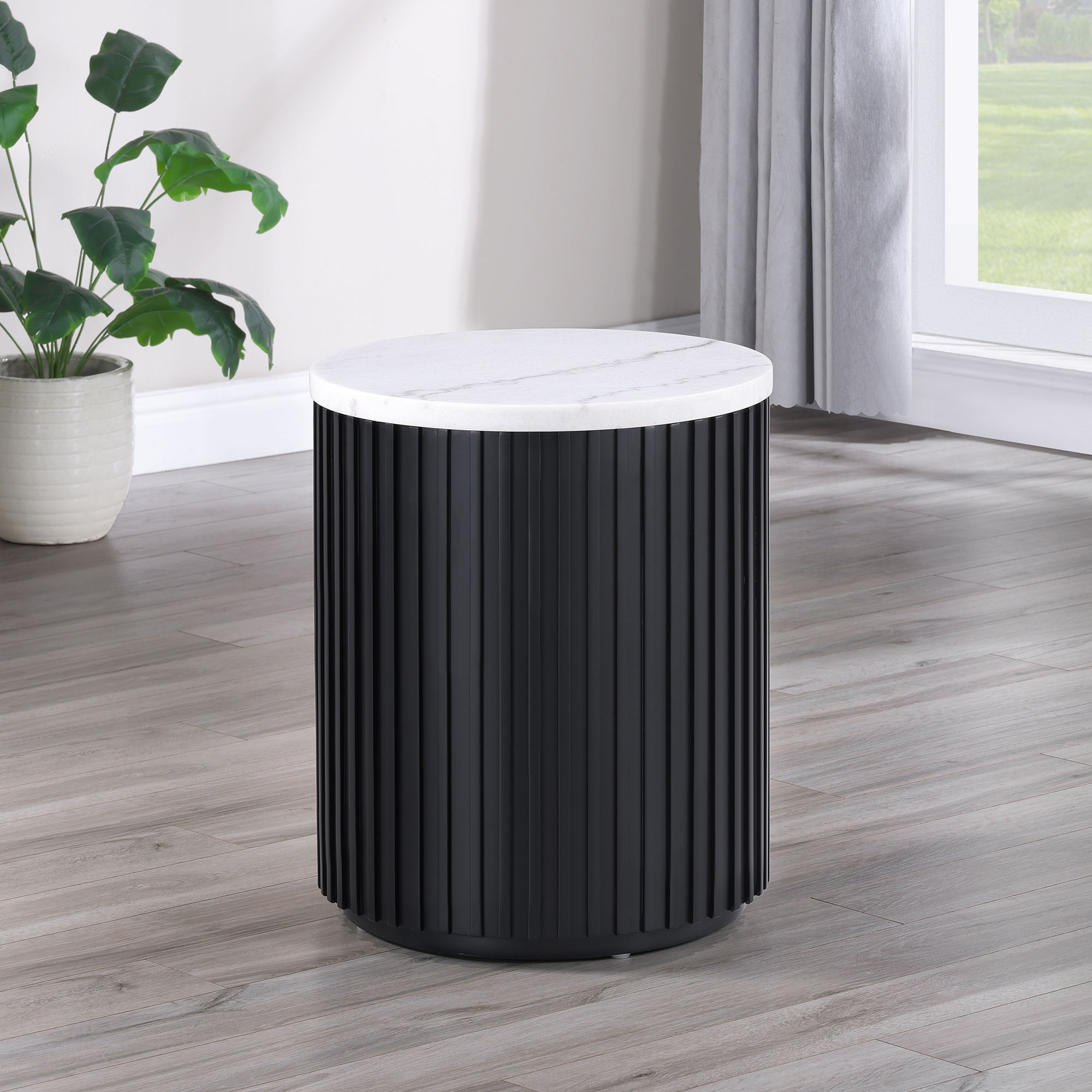 Colvin - Marble End Table - Black