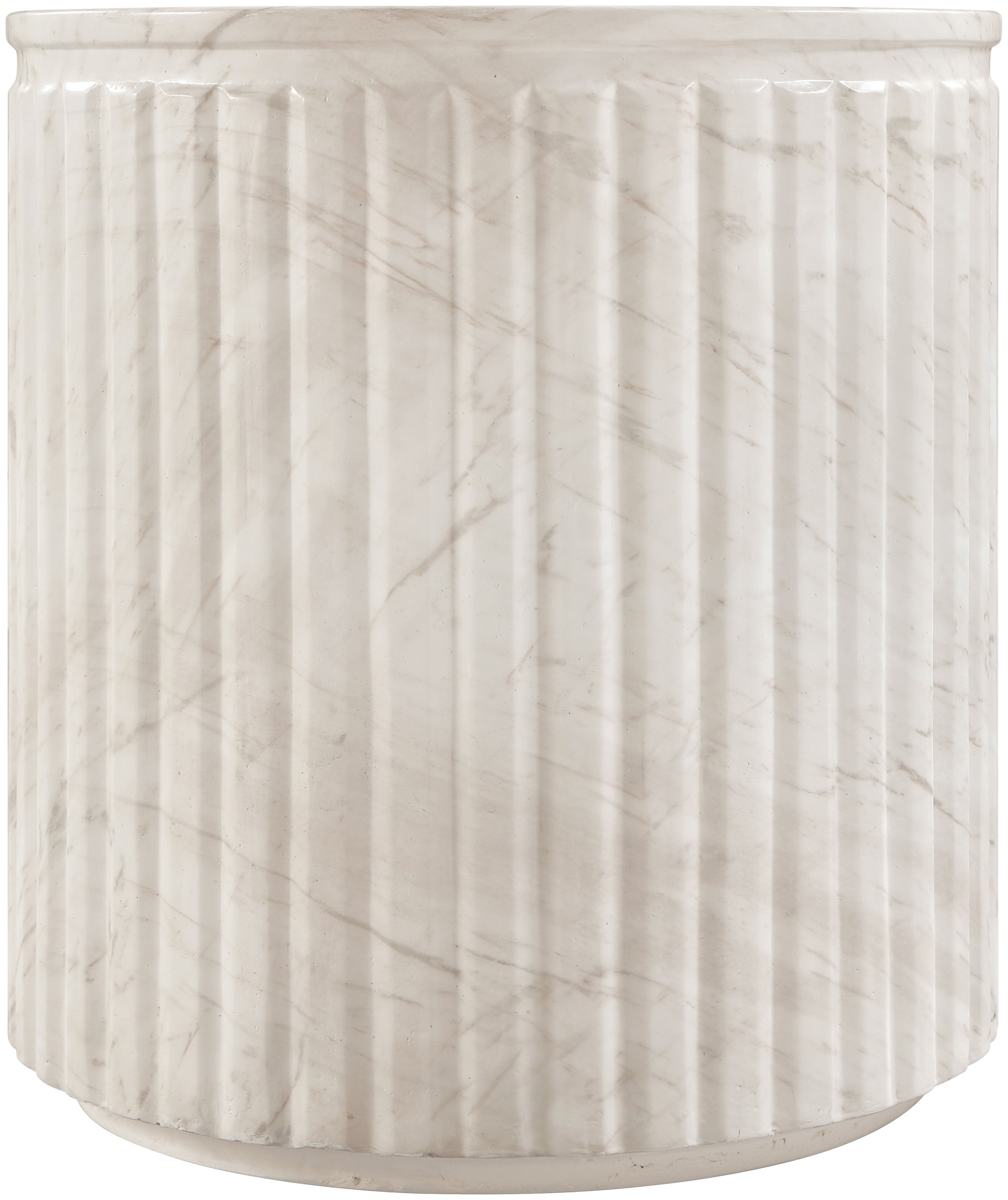 Catania - Concrete Indoor/Outdoor End Table - White
