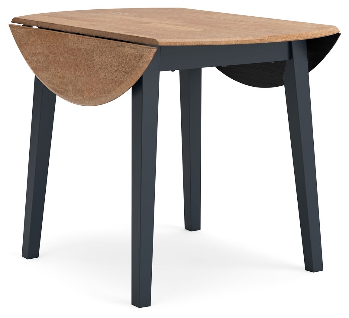Ashley Furniture Gesthaven - Round Dining Room Drop Leaf Table - Natural / Blue - Image 4
