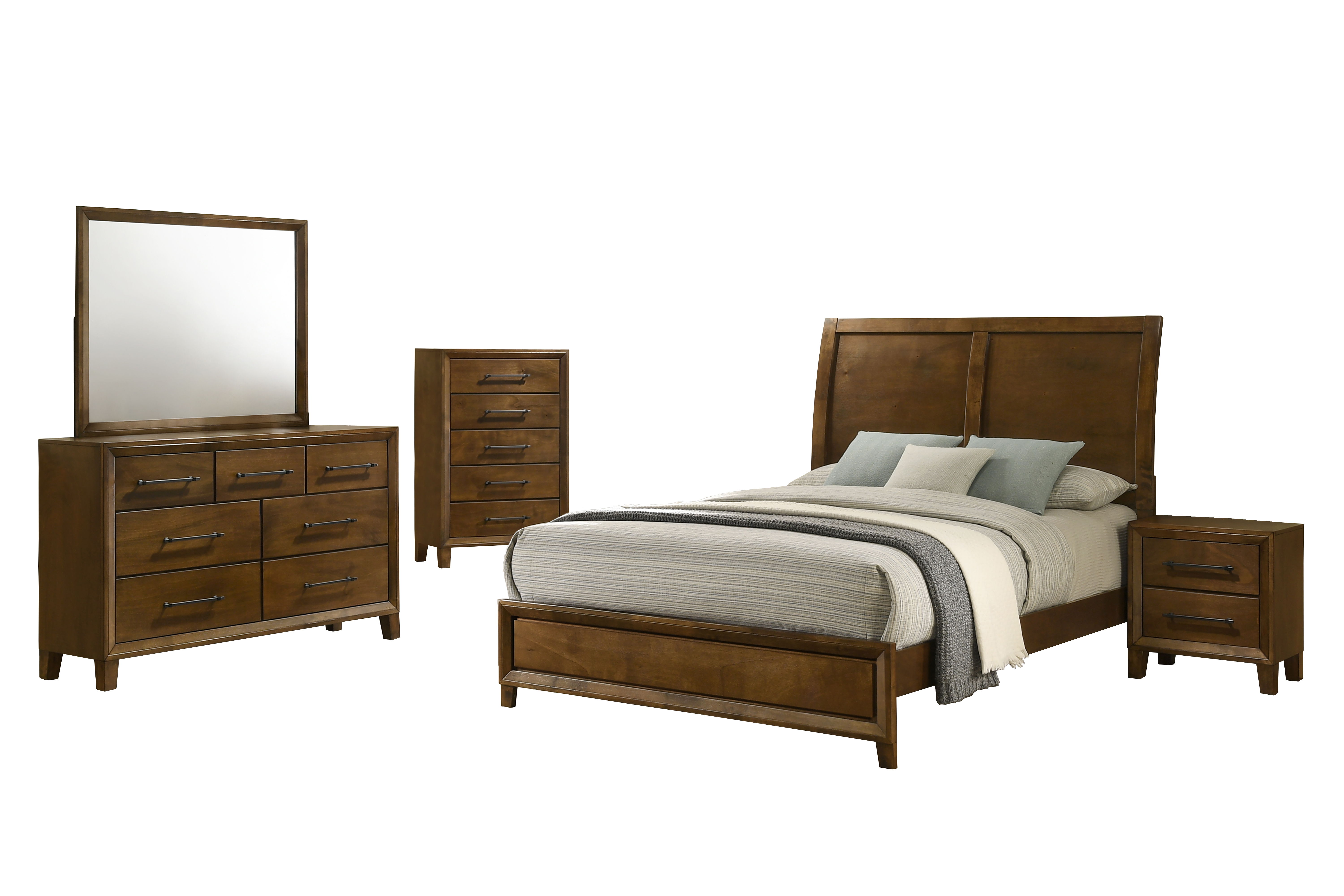 Queen · 5 Pc · Bed, Dresser, Mirror, Chest, Nightstand