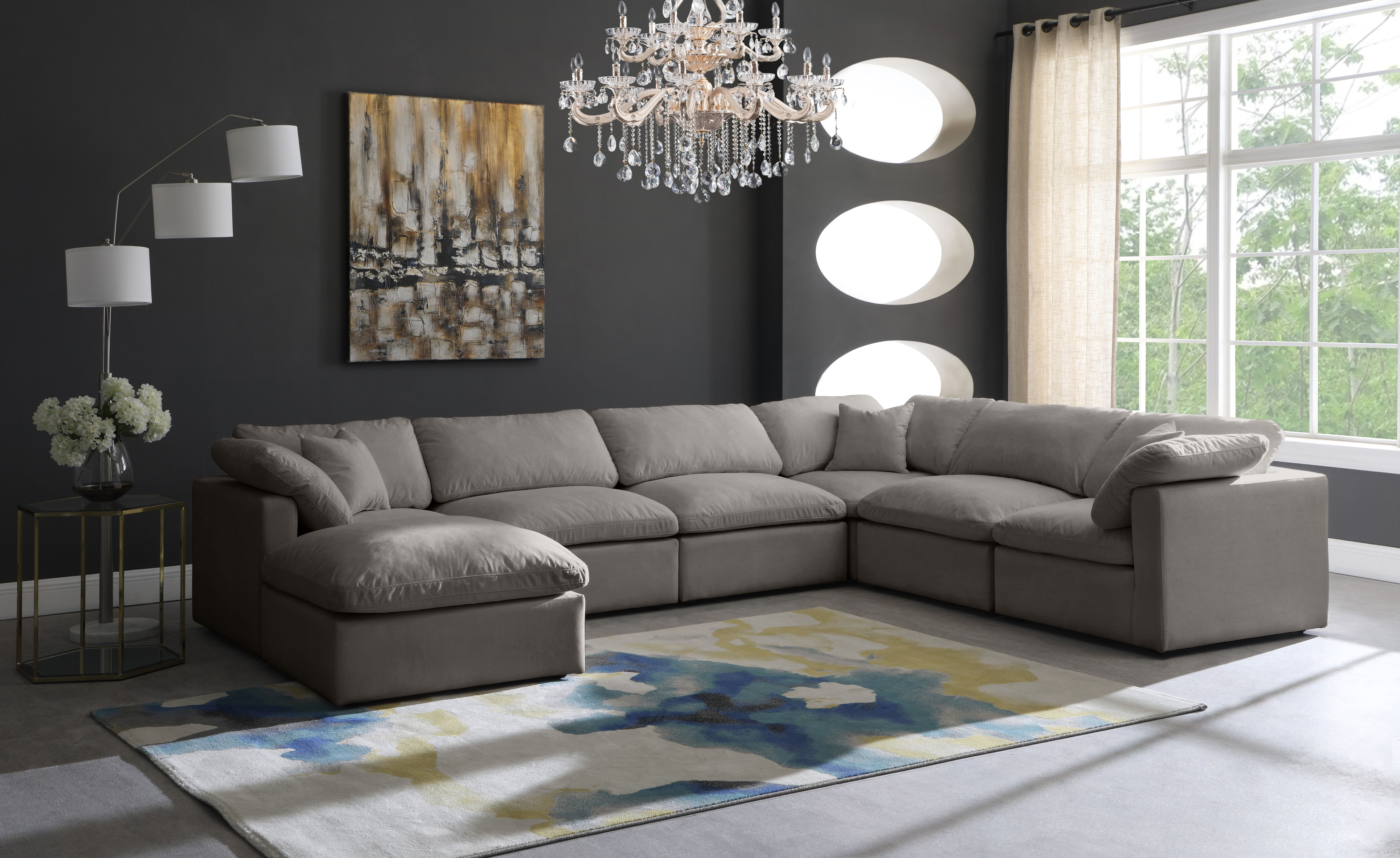 Plush - 7 Piece Modular Sectional - Gray