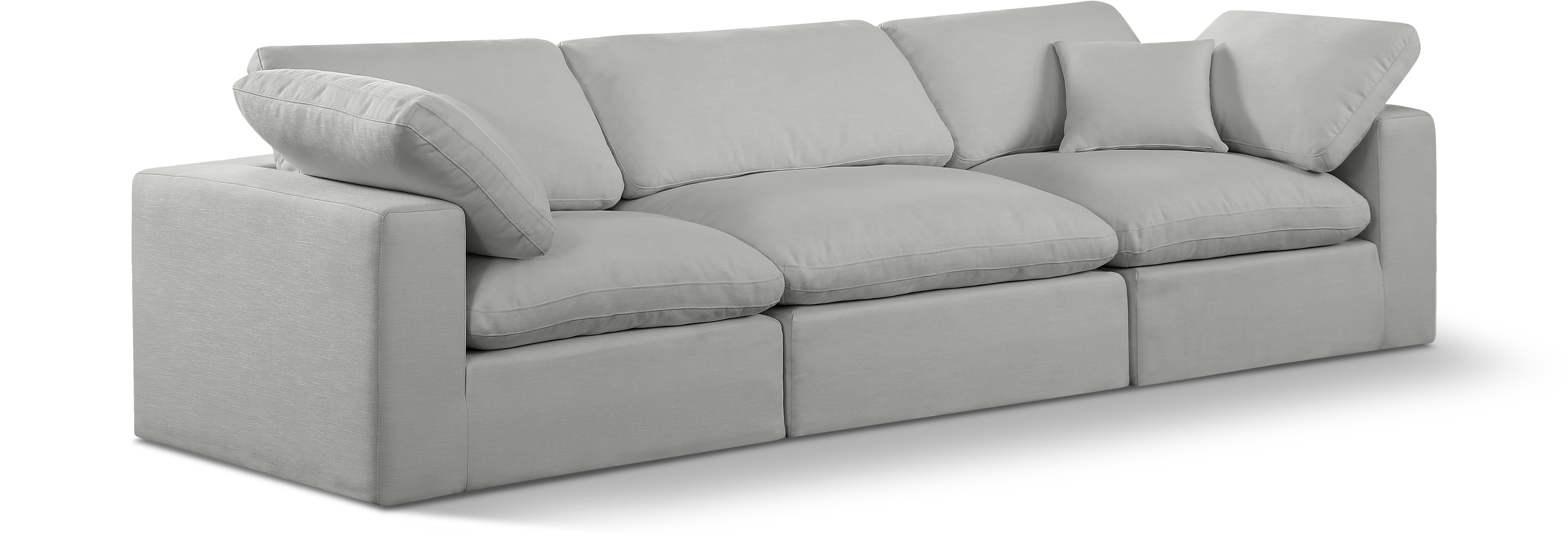 Comfy - Linen Modular Sofa 3 Seats - Gray
