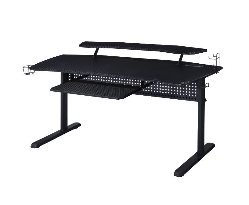 Vildre - Gaming Desk With USB - Black, black, view 2