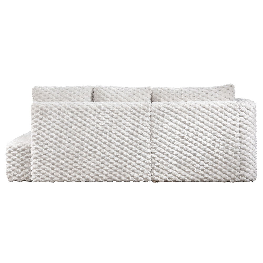 Manya - Sectional Sofa - Ivory Corduroy, white, view 4